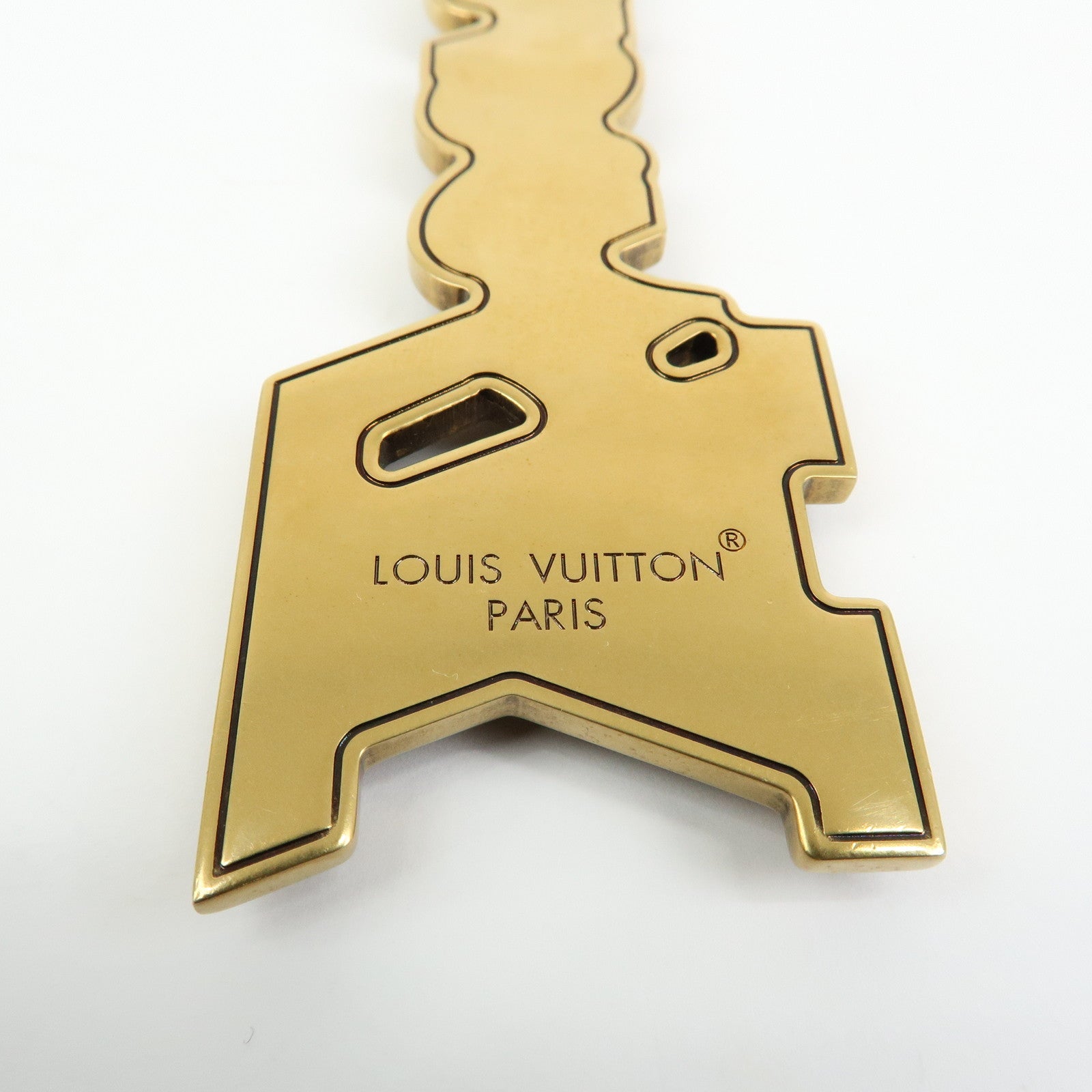 Louis Vuitton LV Lovers Studs Metal Bag Charm Key Chain Gold M01755