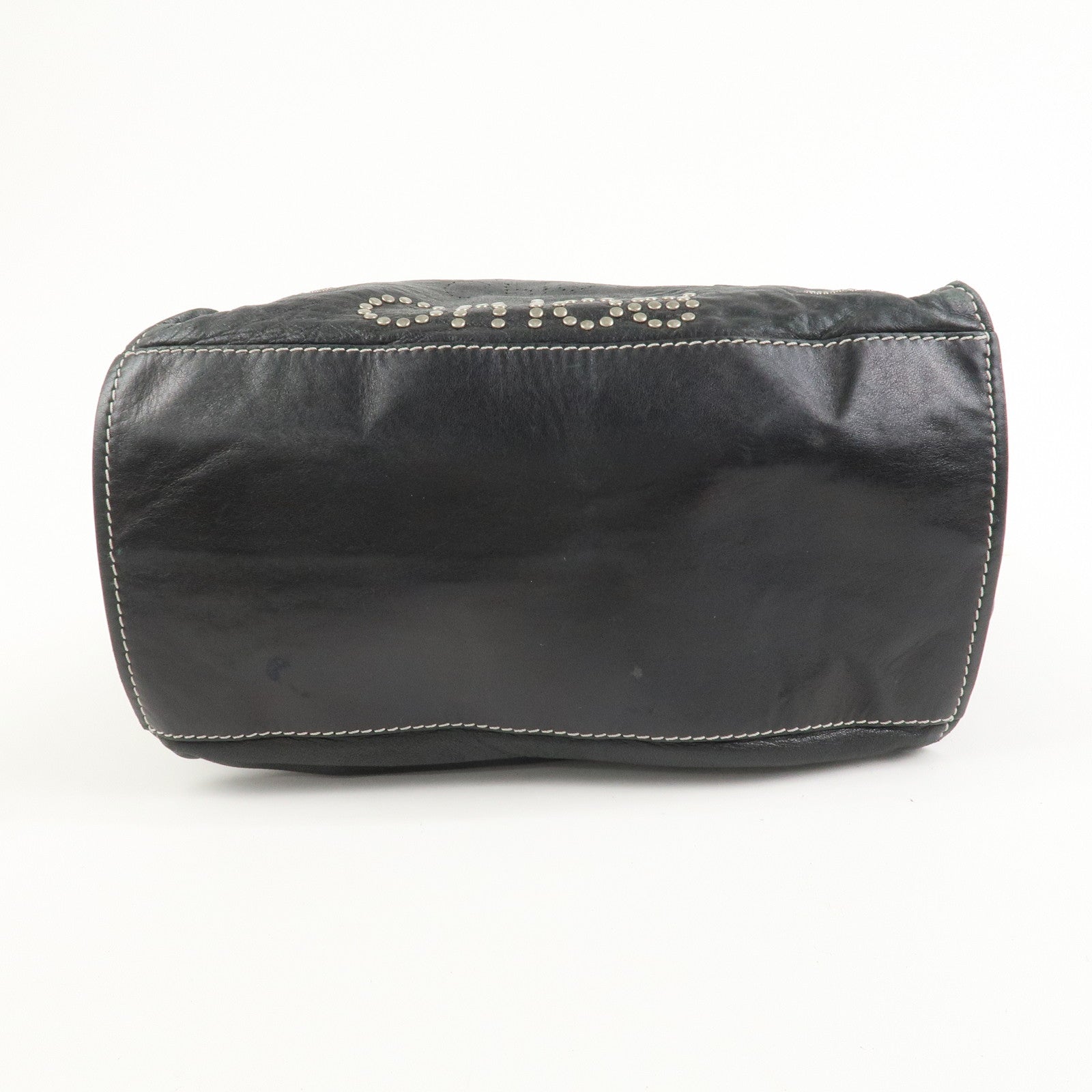 Chloe Patsy Leather Tote Bag Shoulder Bag Studs Black