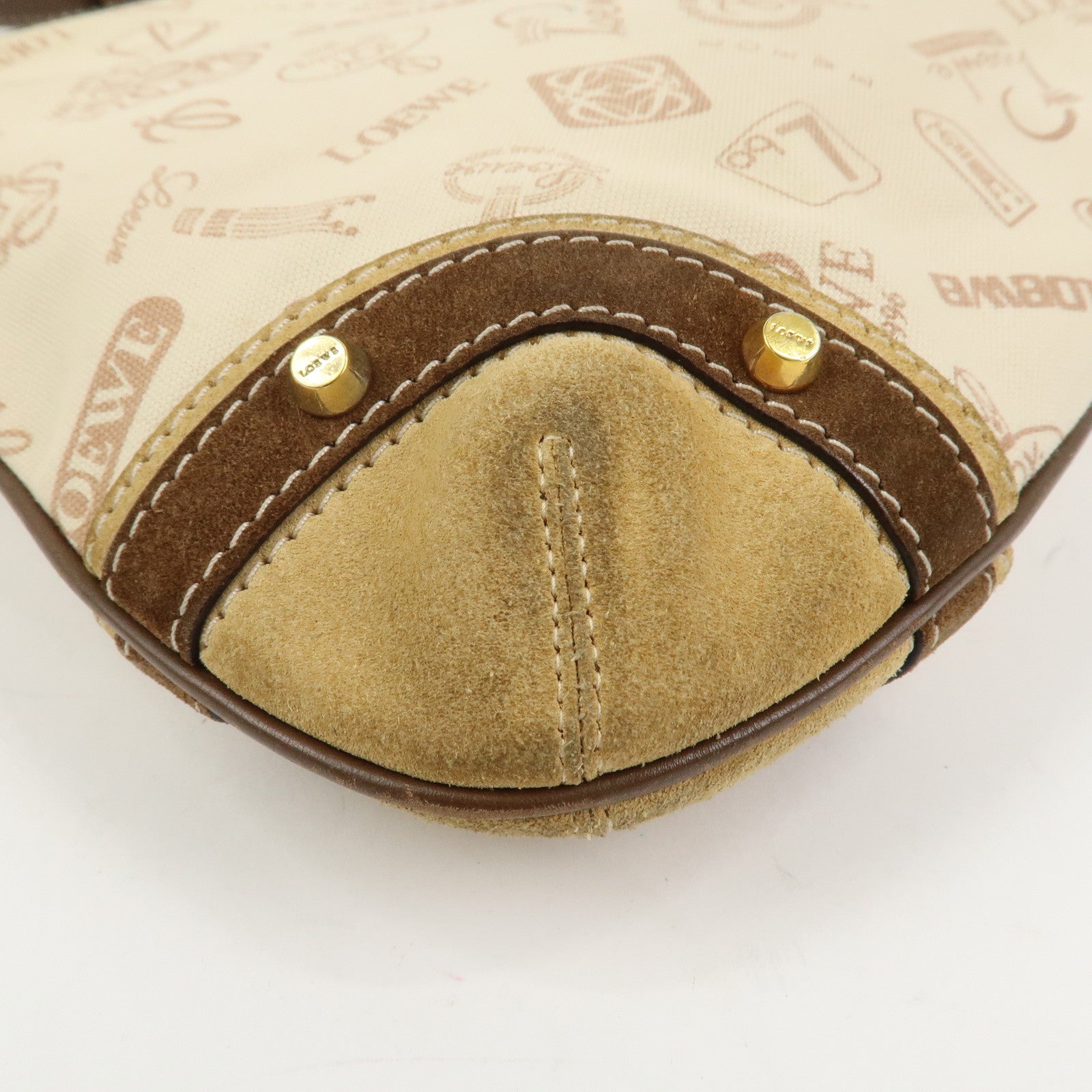 LOEWE Anagram Canvas Suede Leather 160th Anniversary Shoulder Bag