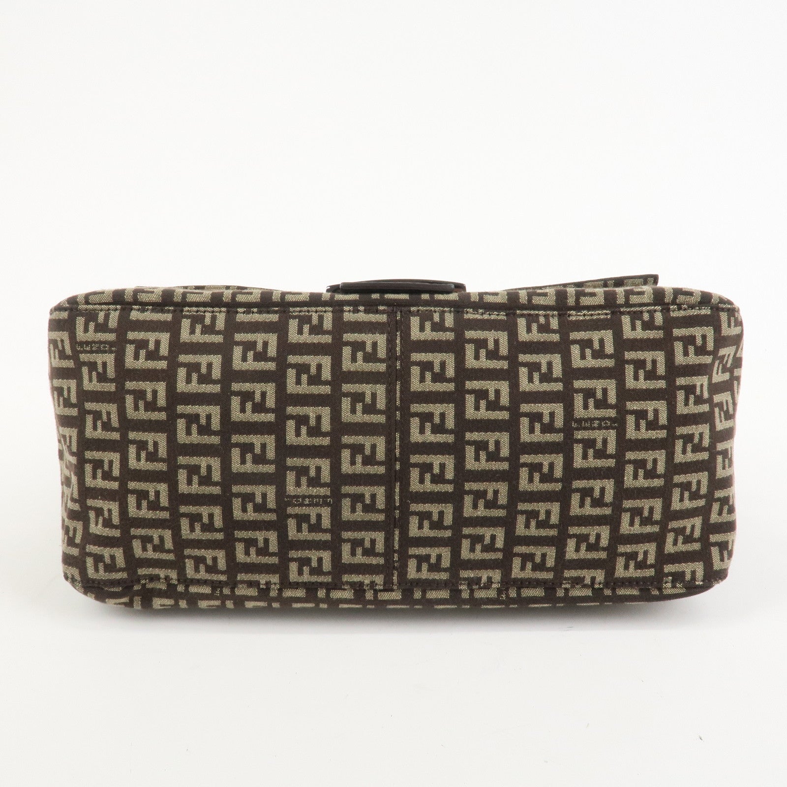 FENDI Mamma Baguette Zucchino Shoulder Bag Brown Beige 8BR001