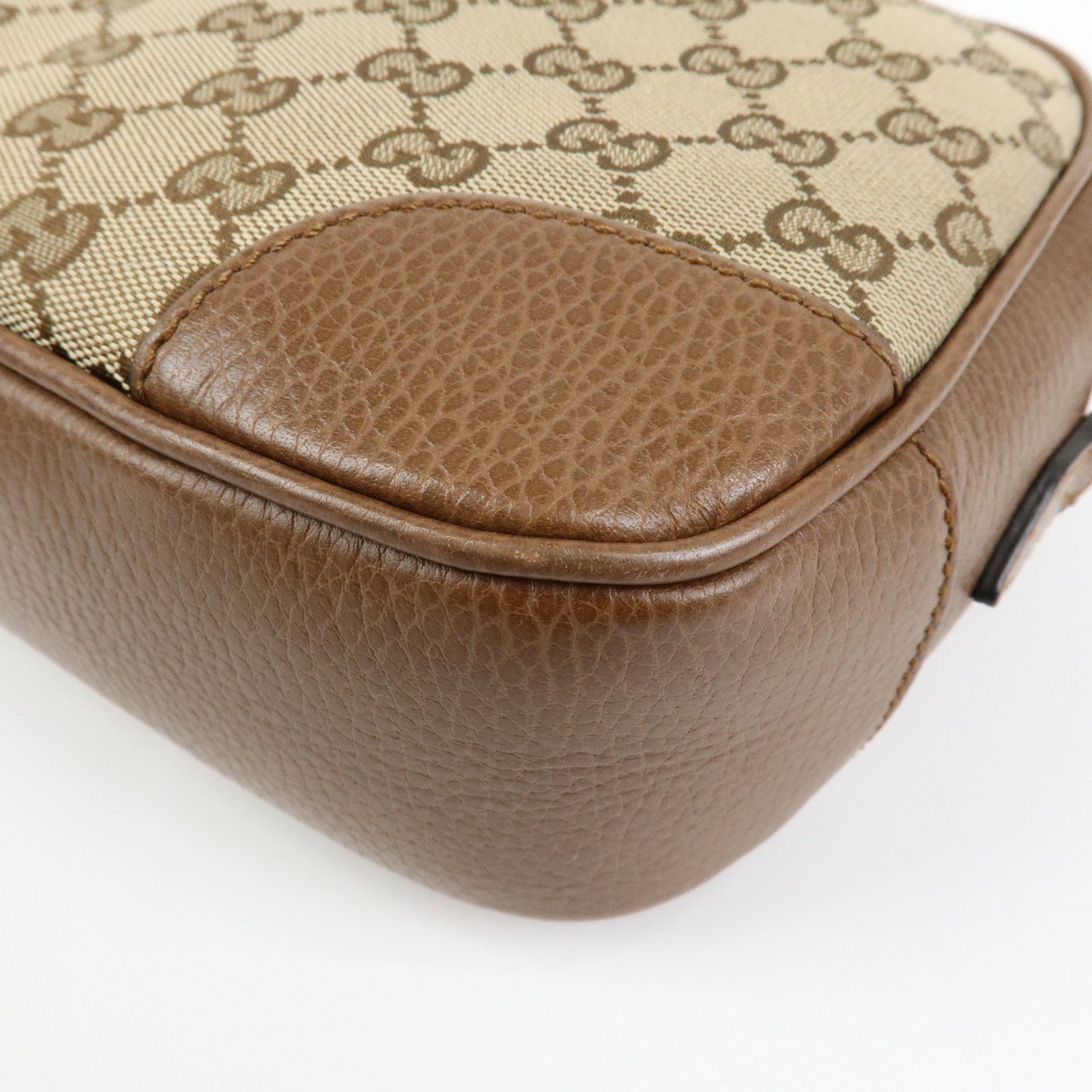 GUCCI Interlocking G Canvas Leather Shoulder Crossbody Bag 449413