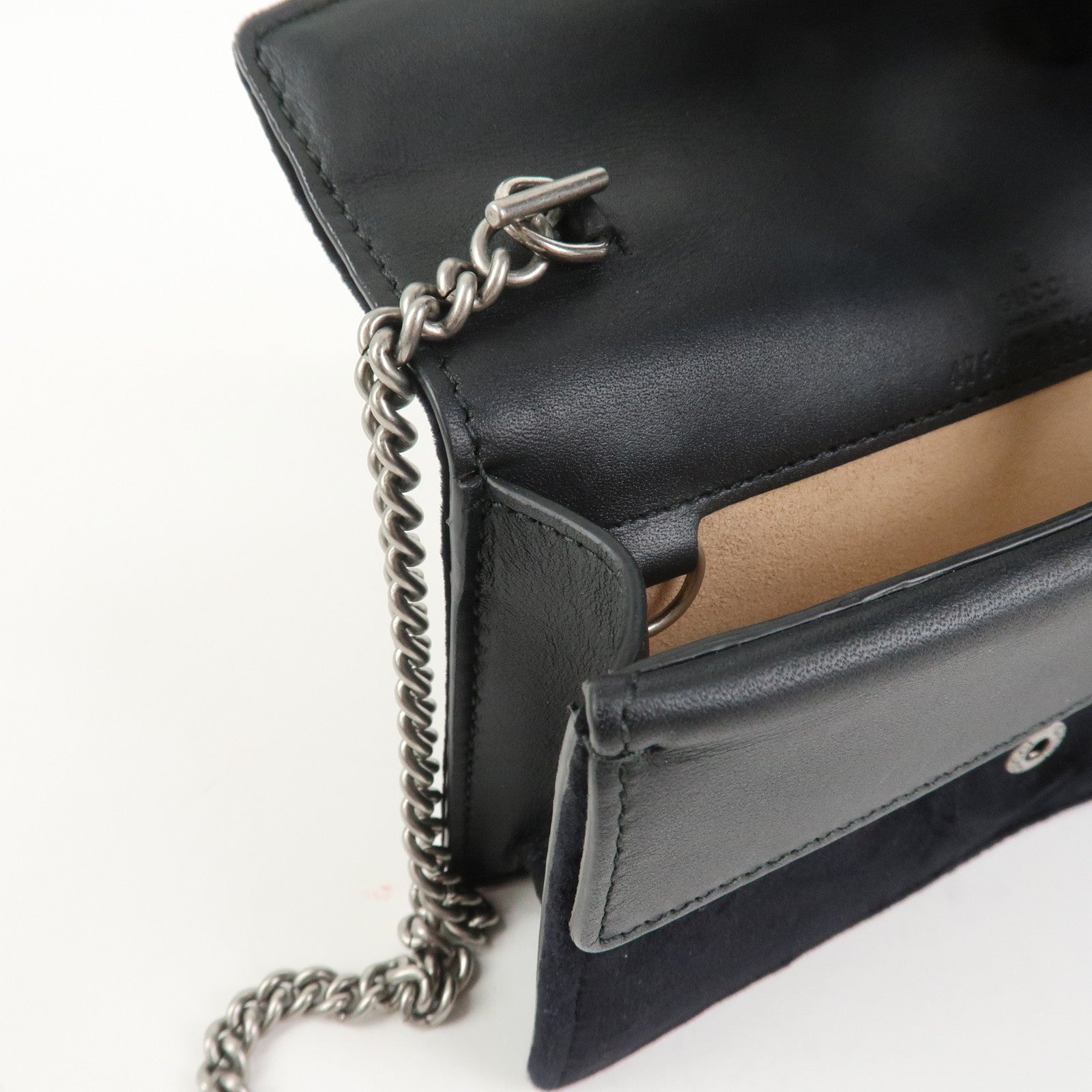 GUCCI Dionysus Super Mini Bag Velvet Chain Shoulder Bag Black476432