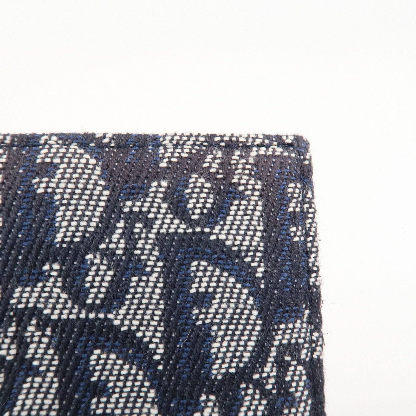 Christian Dior Trotter Canvas Leather Tri-fold Wallet Navy