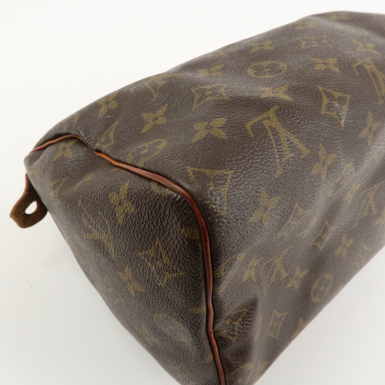 Louis Vuitton Monogram Canvas Leather Speedy 25 Boston Bag M41528