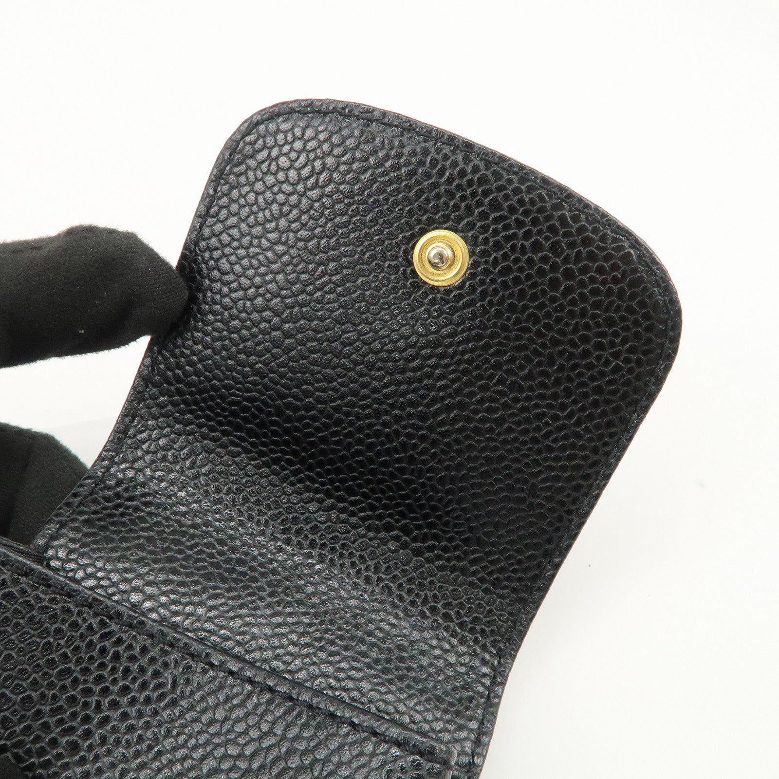 CHANEL COCO Mark Caviarskin Cigarette Case Black A13511
