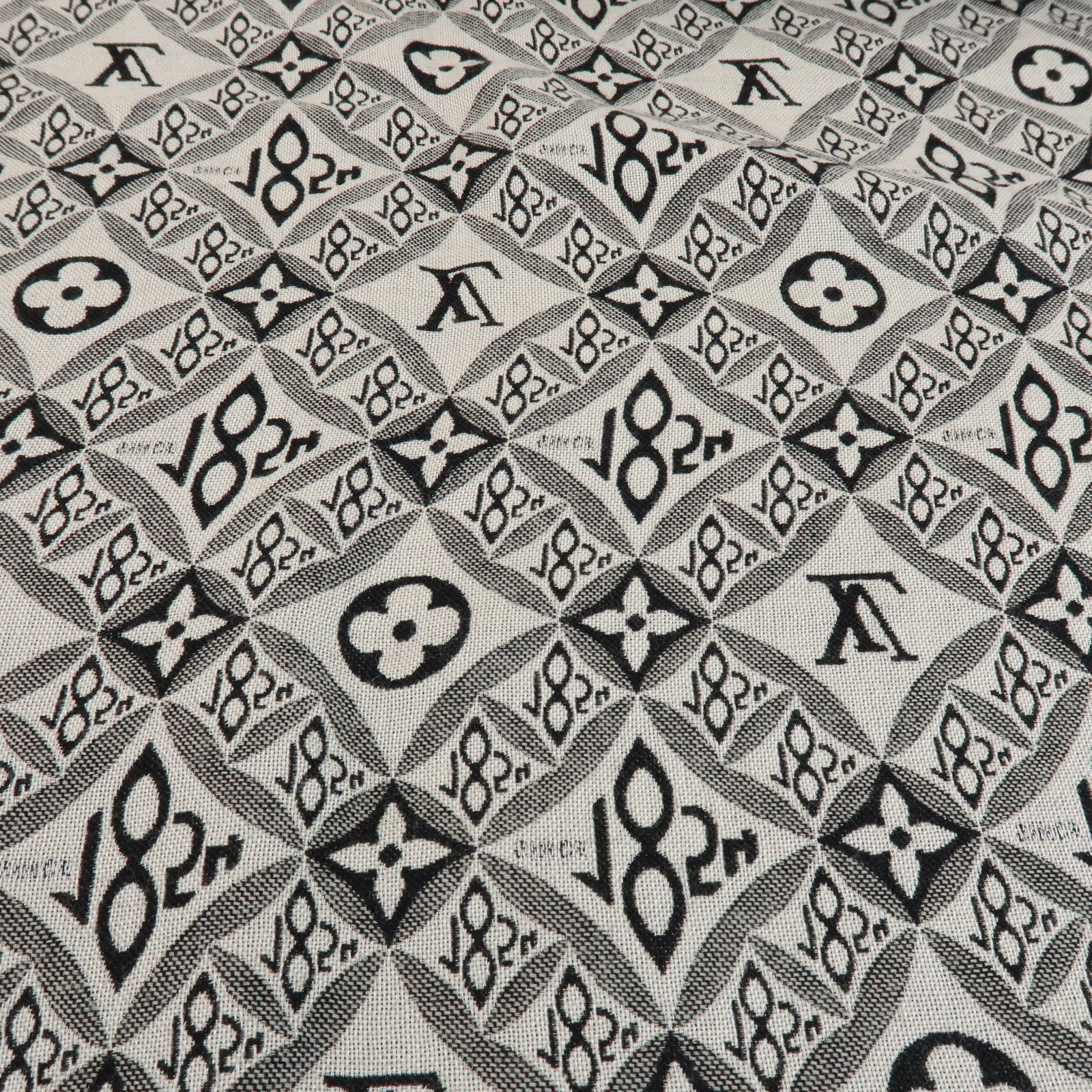 Louis Vuitton Monogram SINCE 1854 Silk Wool Scarf Black MP2821