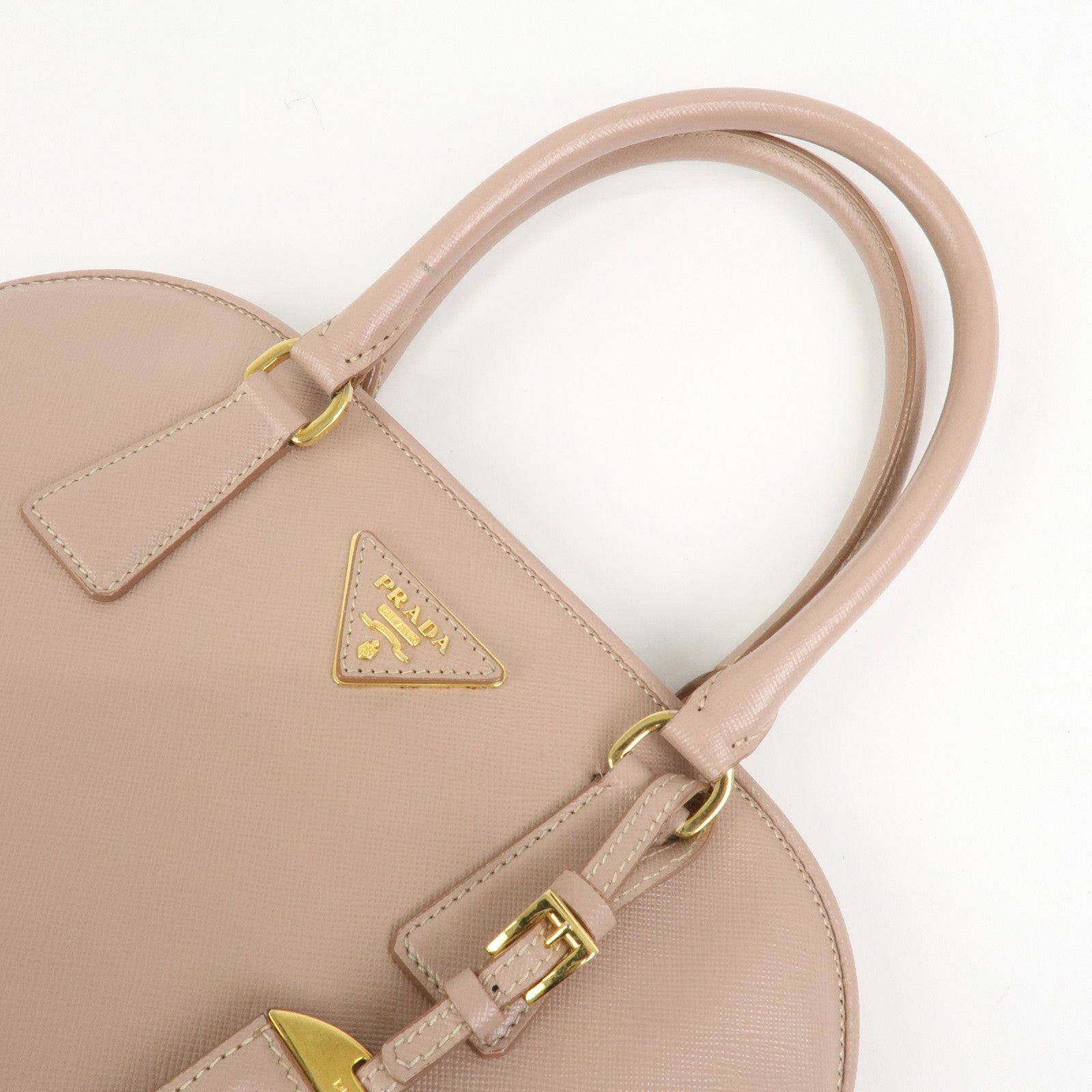 PRADA Triangle Logo Saffiano Leather 2Way Bag Hand Bag Pink BN2567