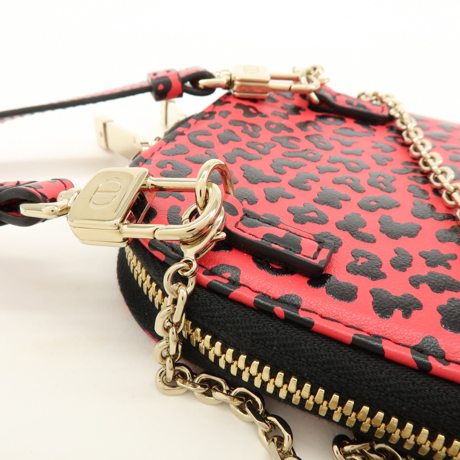 Christian Dior Lady Dior Call’in Dior Leather Phone Holder Pink