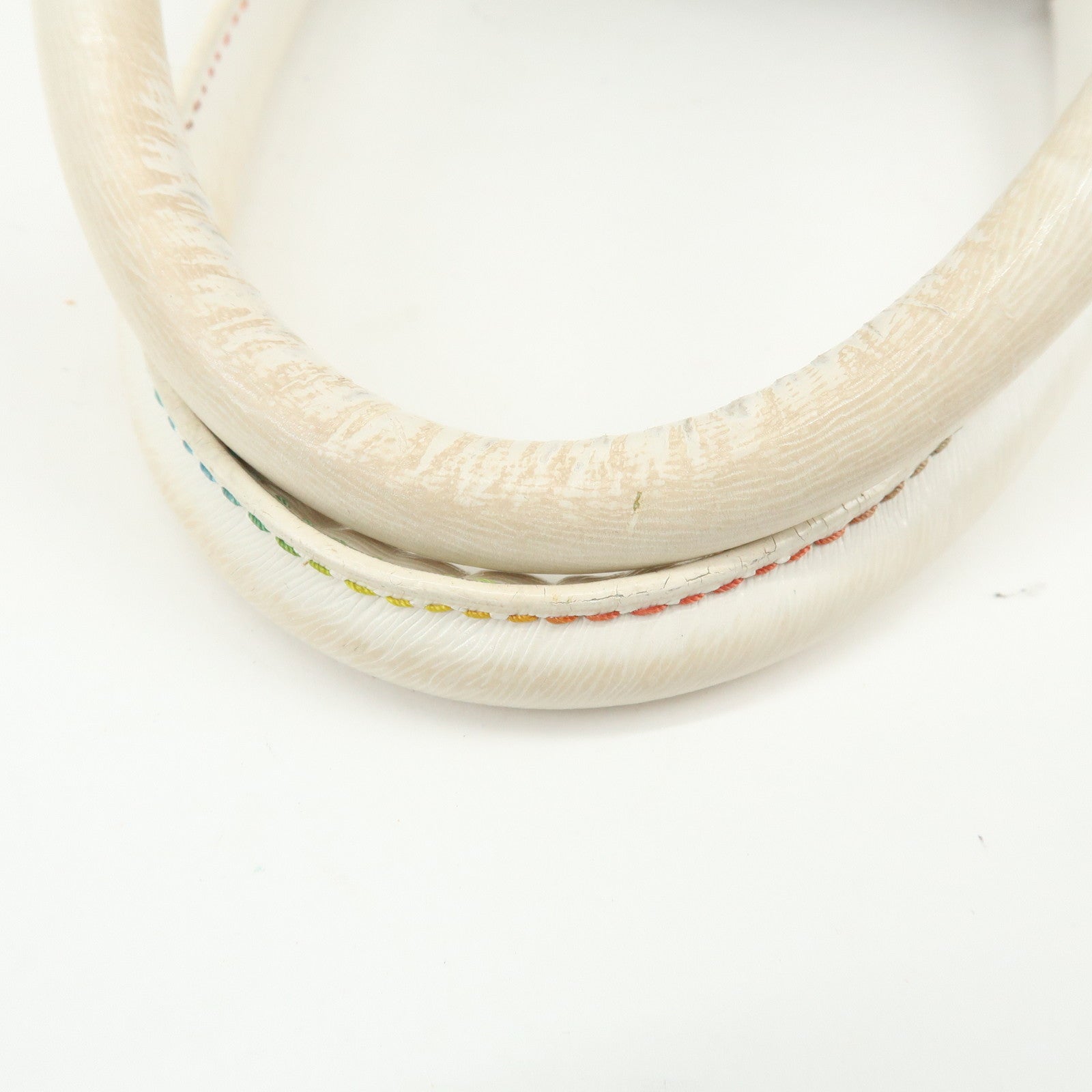 FENDI Zucca PVC Canvas Leather Boston Bag White Multicolor 8BL068