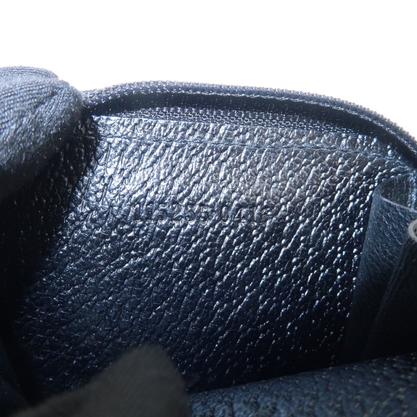 GUCCI GG Canvas Leather Coin Case Coin Purse Black 115255 Used