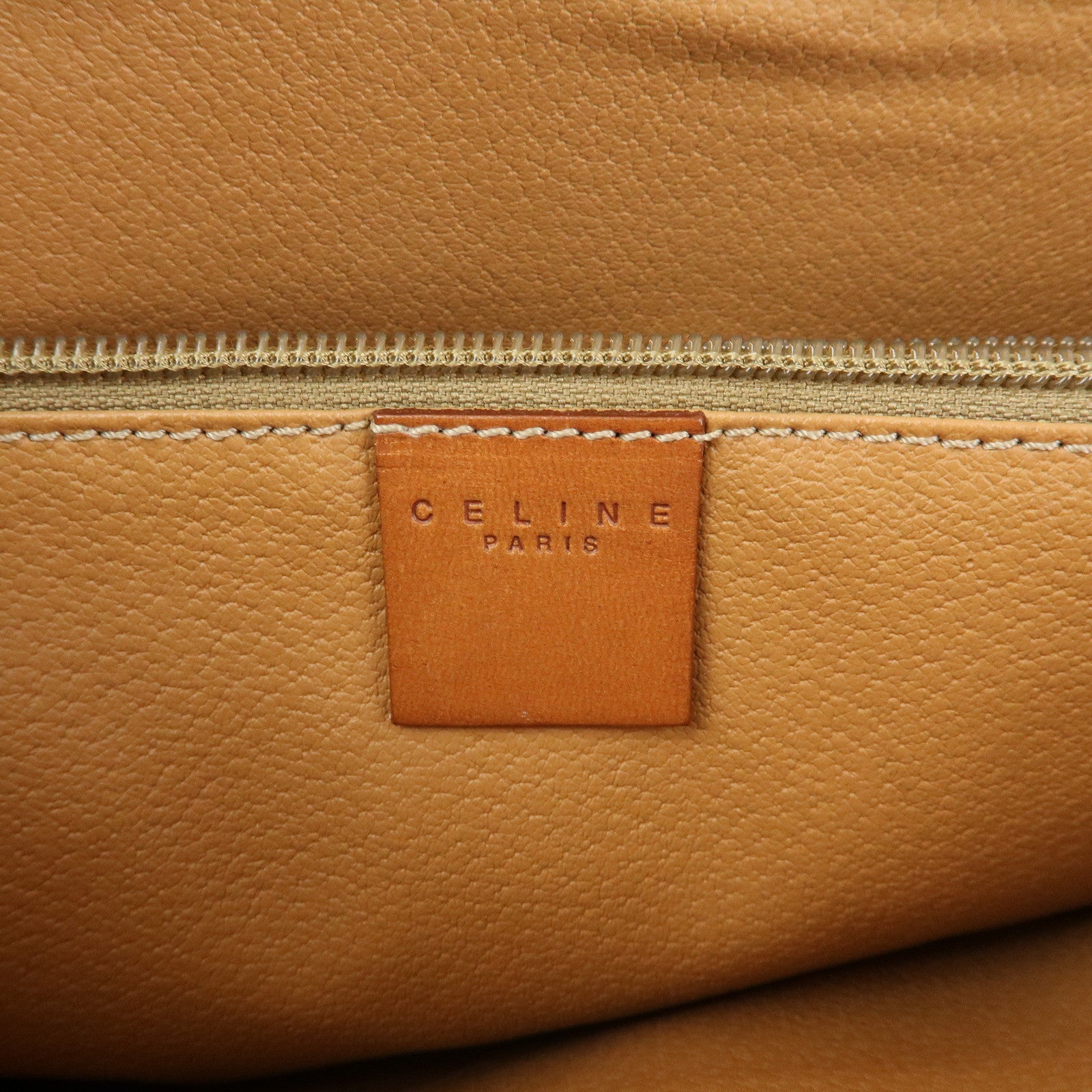 CELINE Macadam PVC Leather Tote Bag Hand Bag Shoulder Bag Brown
