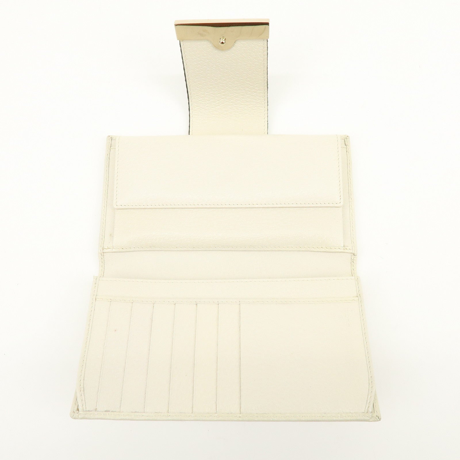 GUCCI Sherry GG Canvas Leather Long Wallet Continental Wallet Beige