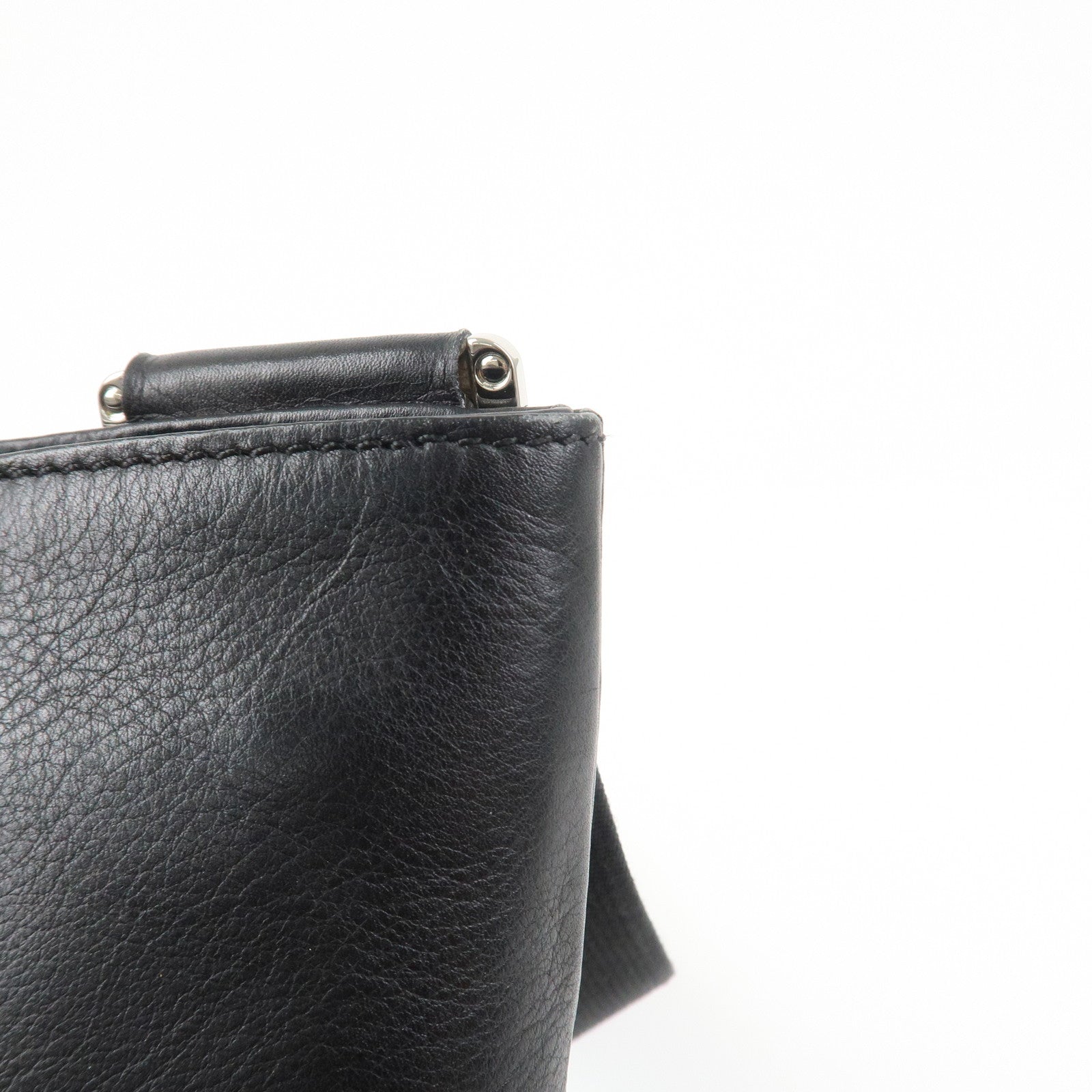 LOEWE Anagram Leather Shoulder Bag Crossbody Bag Black