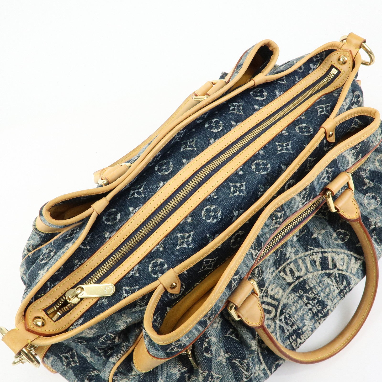 Louis Vuitton Monogram Denim Cabas Raye GM 2Way Hand Bag M95336