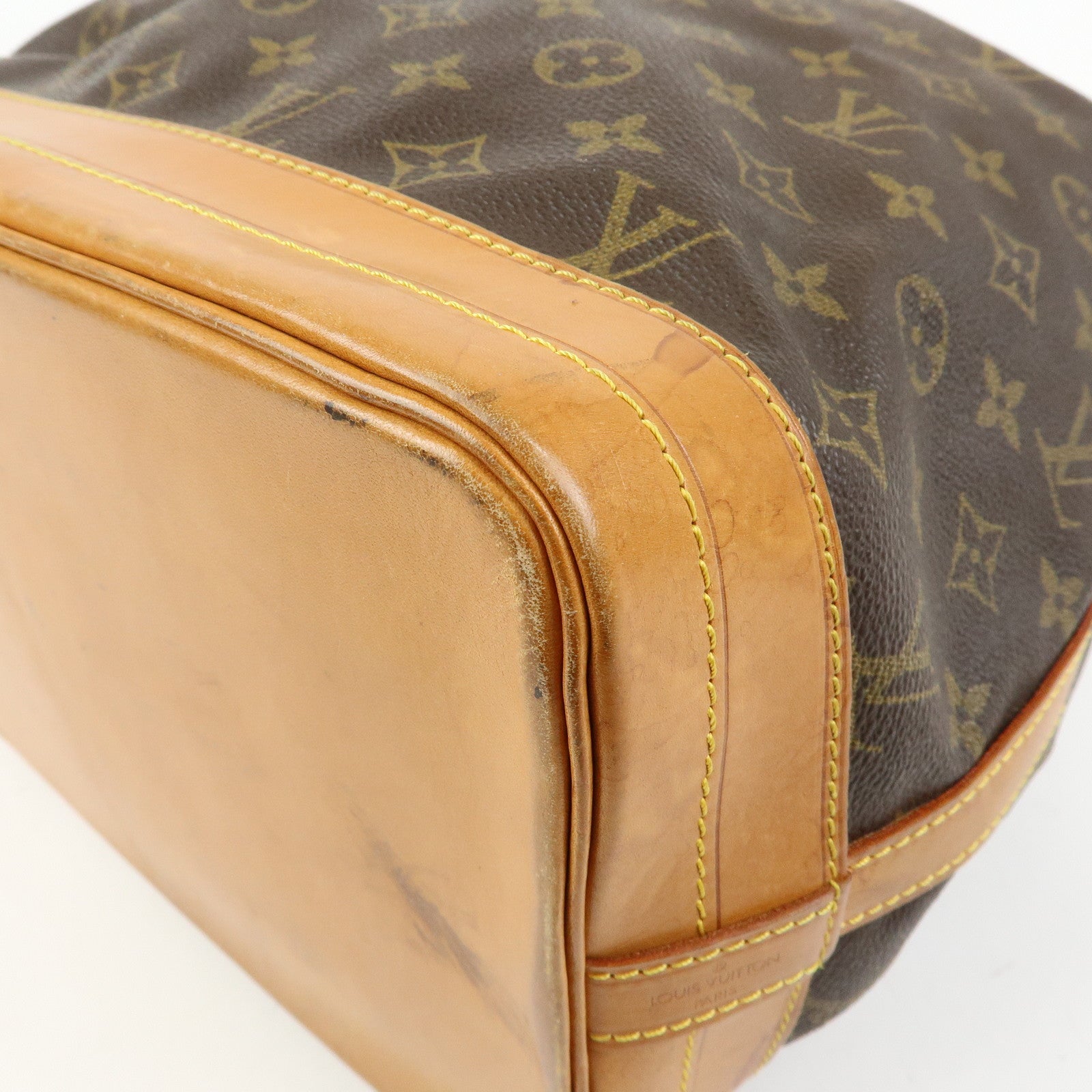 Louis Vuitton Monogram Noe Canvas Leather Shoulder Bag Brown M42224