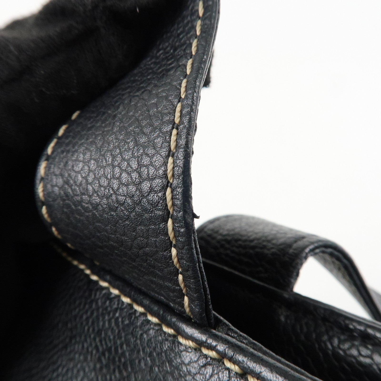 CHANEL Caviarskin COCO Mark Turn Lock 2Way Hand Bag Black Used