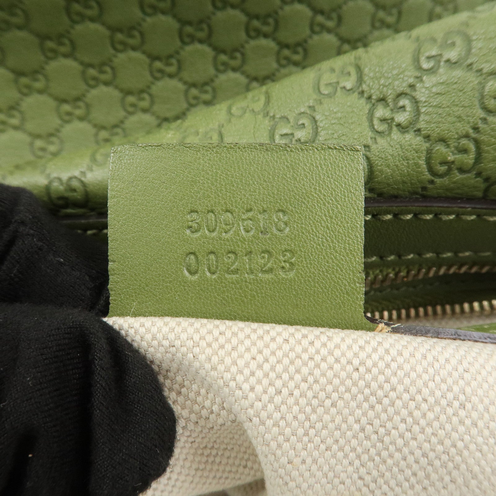 GUCCI Micro Guccissima Leather Shoulder Bag Hand Bag Green 309618