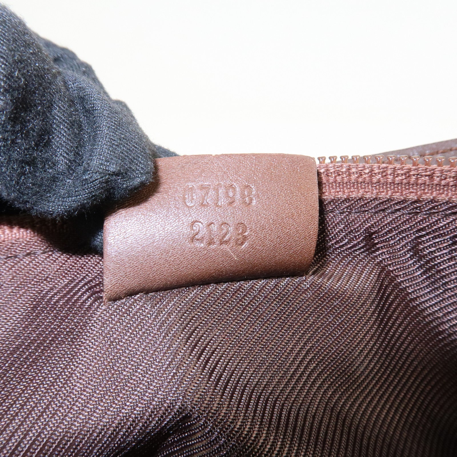 GUCCI Boat Bag GG Canvas Leather Hand Bag Brown 07198