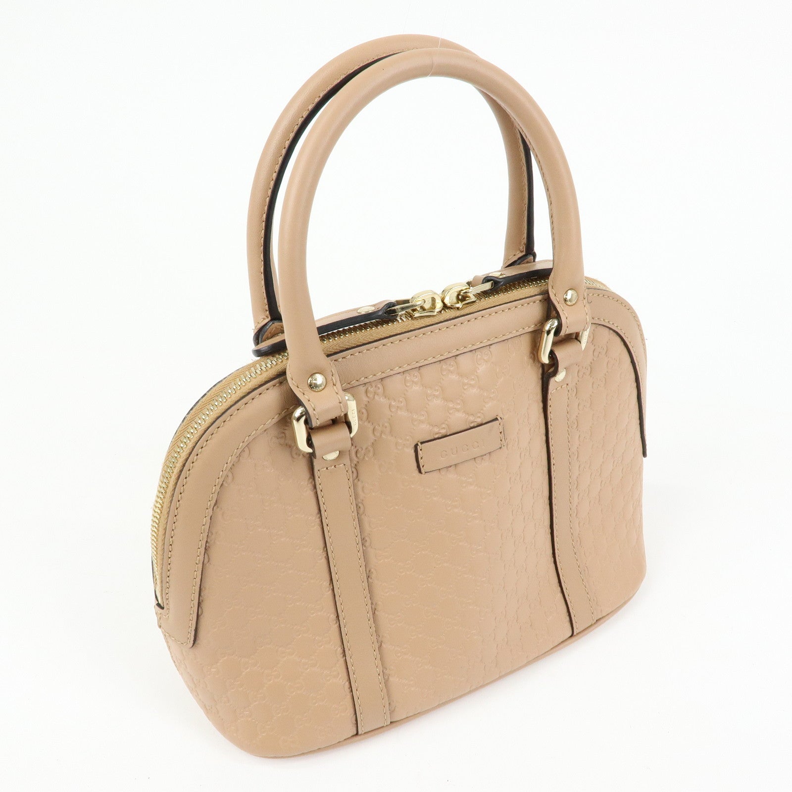 GUCCI Microguccissima Leather 2Way Bag Hand Bag Beige 449654