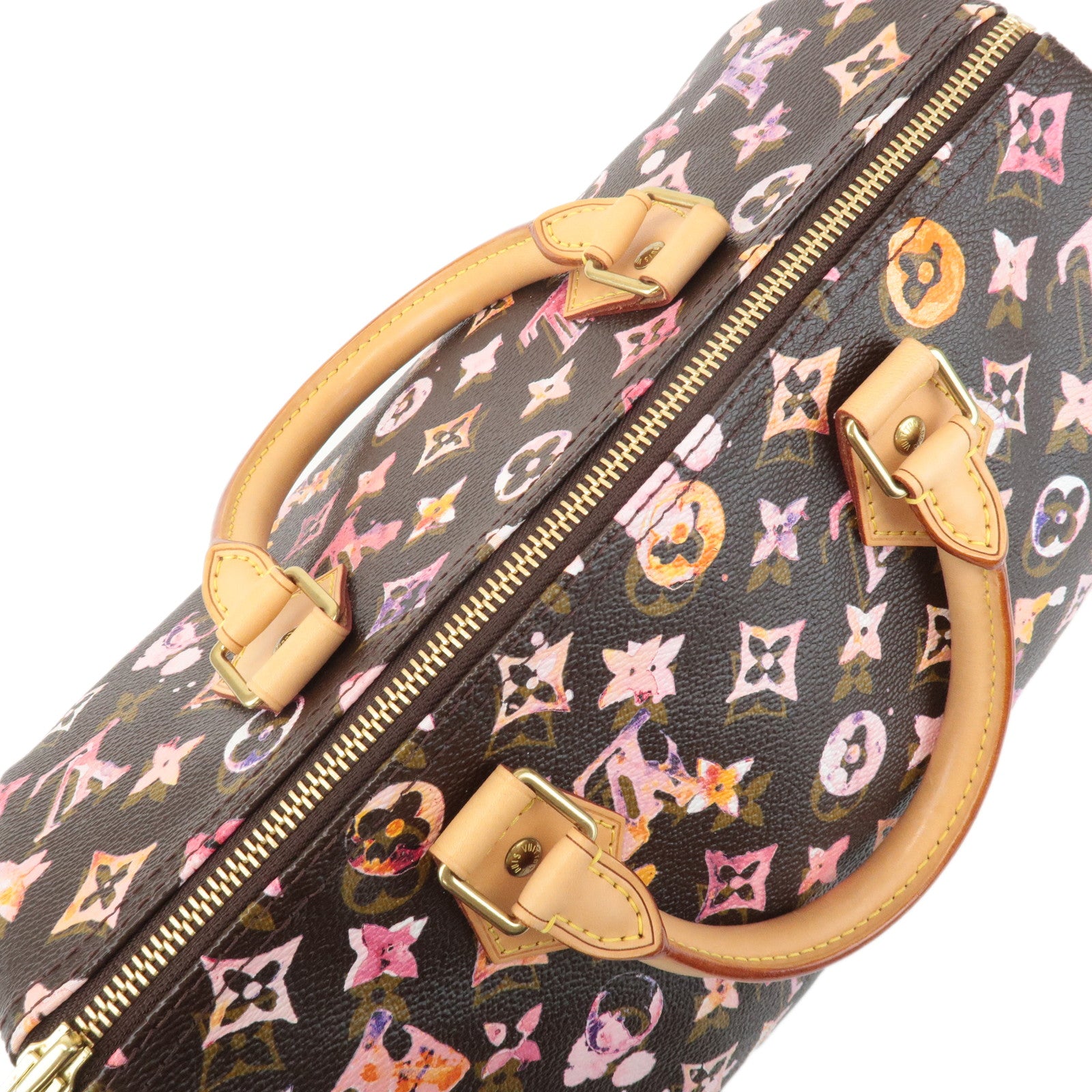 Louis Vuitton Monogram Water Color Speedy 30 Hand Bag Maron M95832 Used