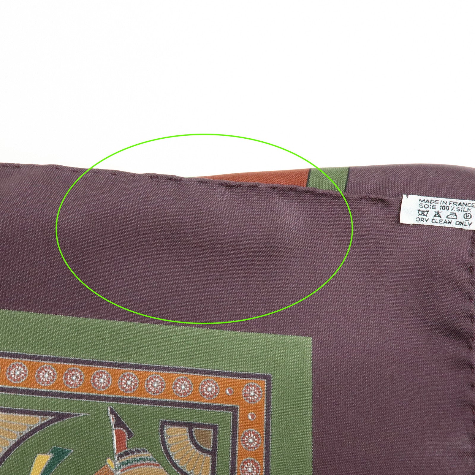 HERMES Carre 90 Silk 100% Scarf PERSEPOLIS Persian Print Brown