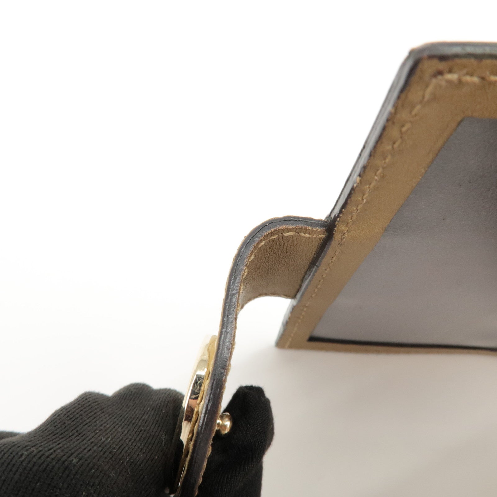 GUCCI Micro Guccissima Leather Card Case Gold 224261 Used