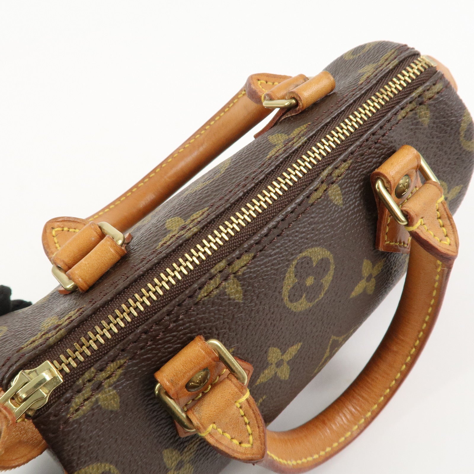Louis Vuitton Monogram Canvas Mini Speedy Hand Bag Brown M41534 Used