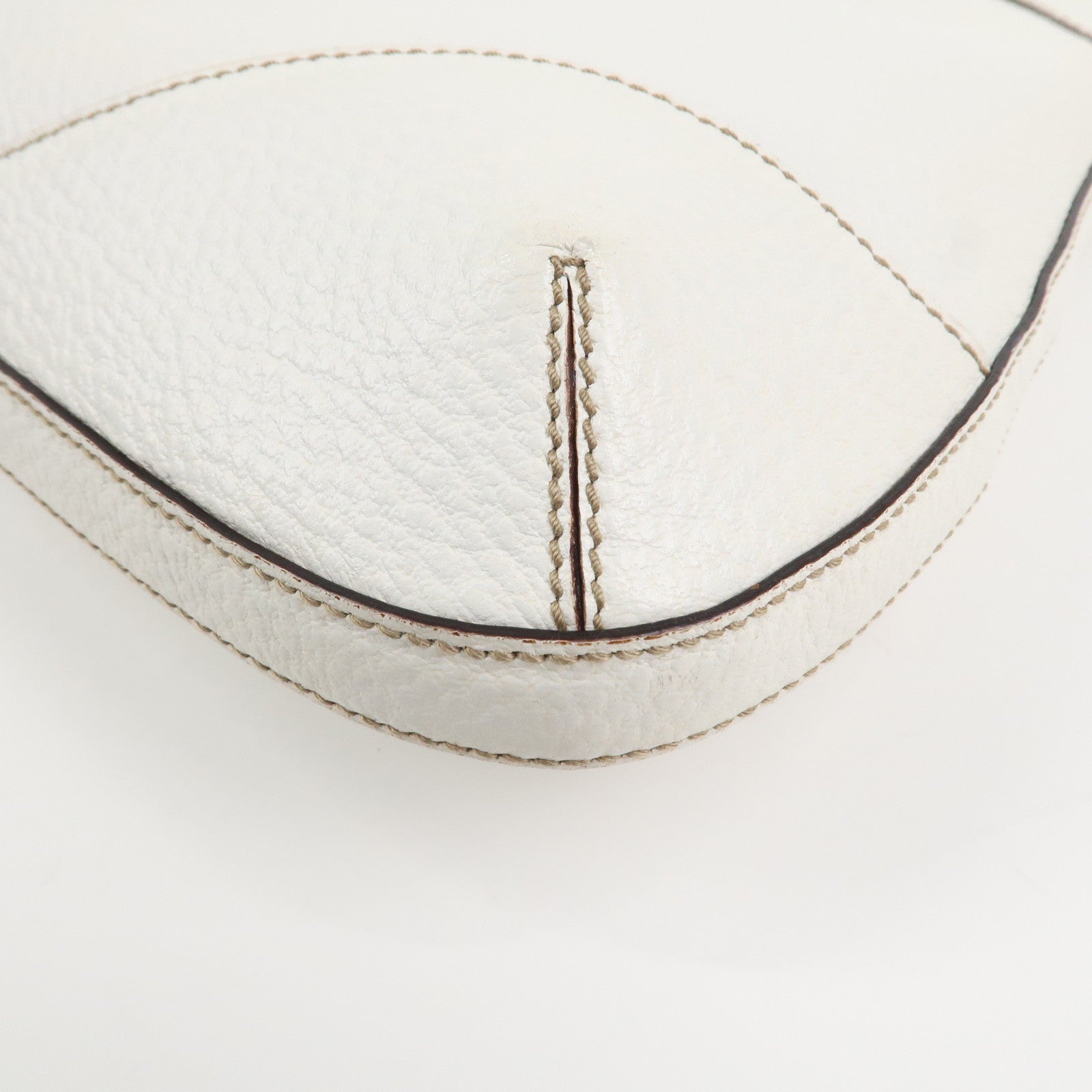GUCCI Horsebit Leather Shoulder Bag Hand Bag White 137388