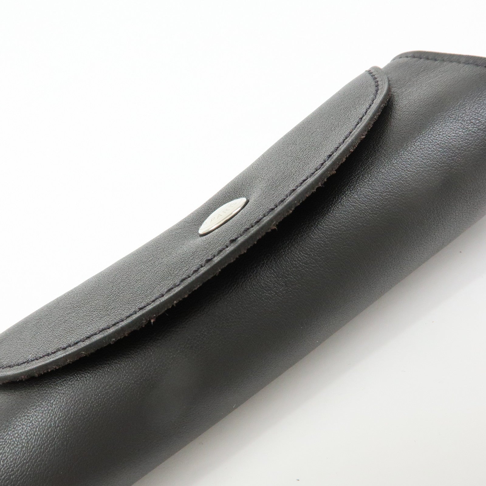 HERMES Leather Fur Shoes Polishing Glove Black