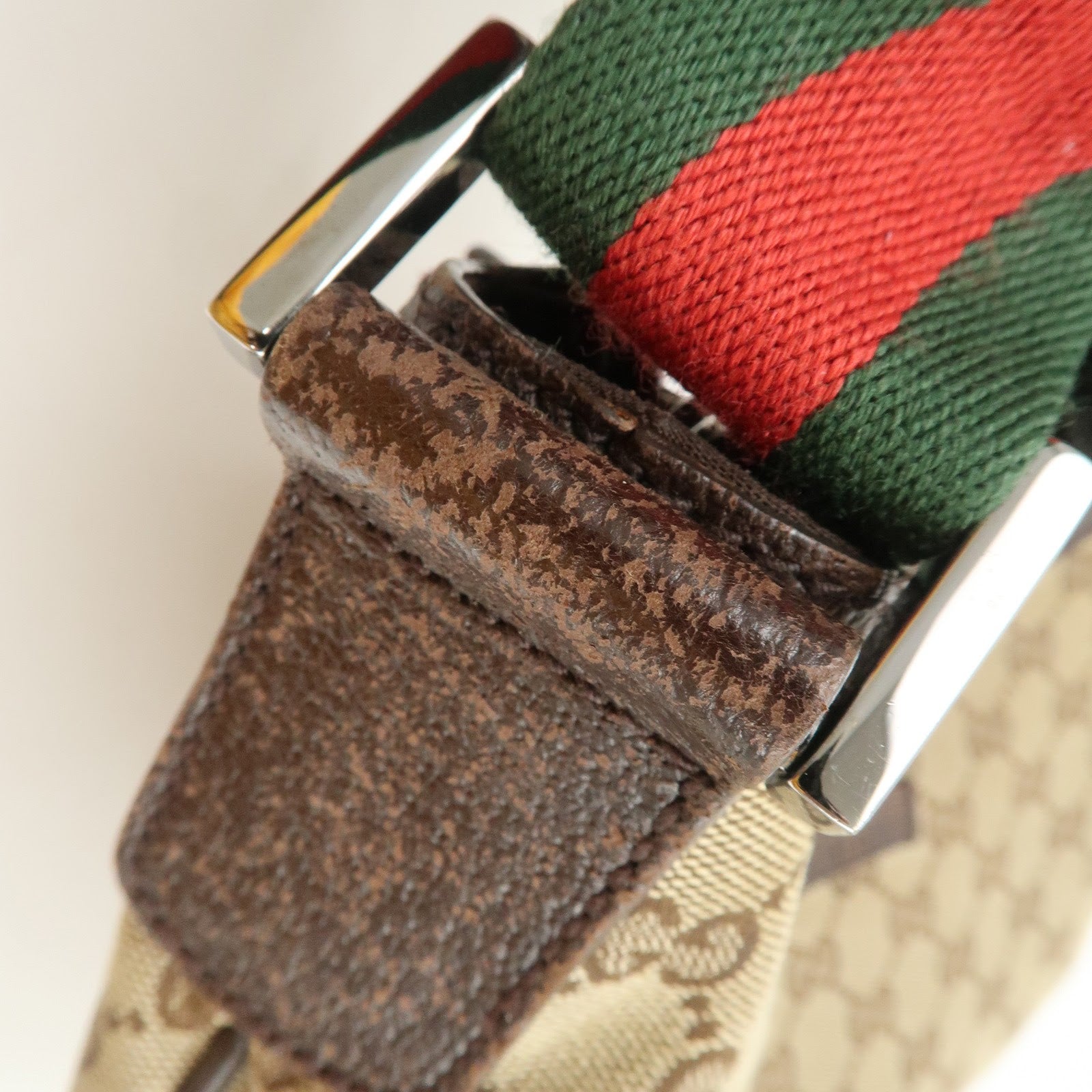 GUCCI Sherry GG Canvas Leather Shoulder Bag Beige Brown 181092