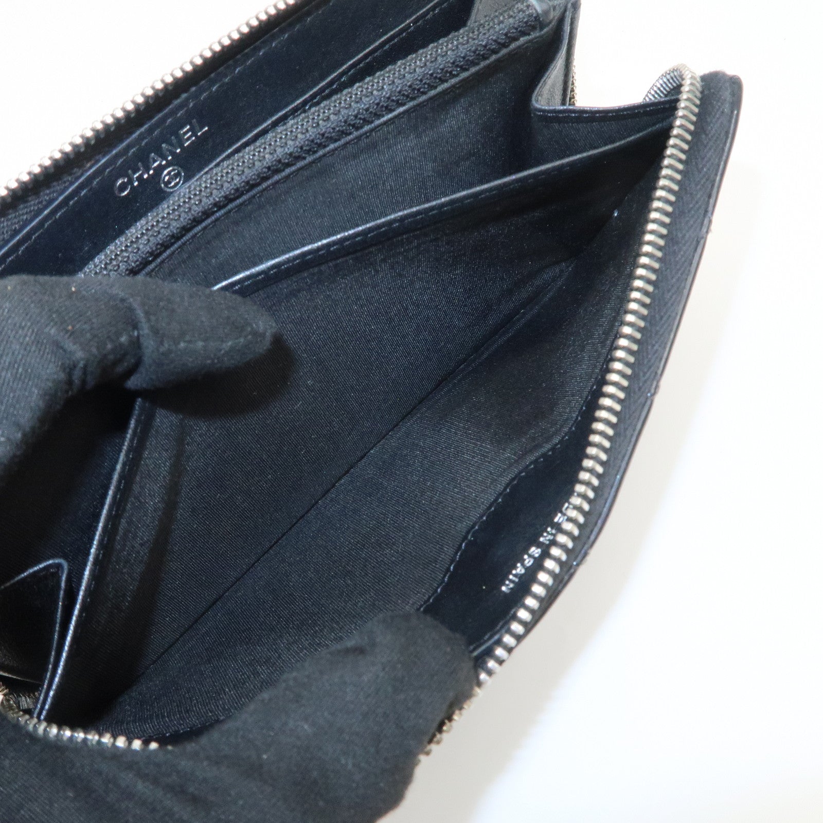 CHANEL COCO Mark Brilliant Matelasse Zippy Long Wallet Black A50106