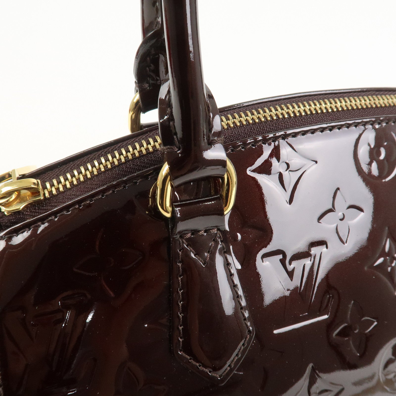Louis Vuitton Monogram Vernis Sherwood PM Hand Bag Amarante M91493