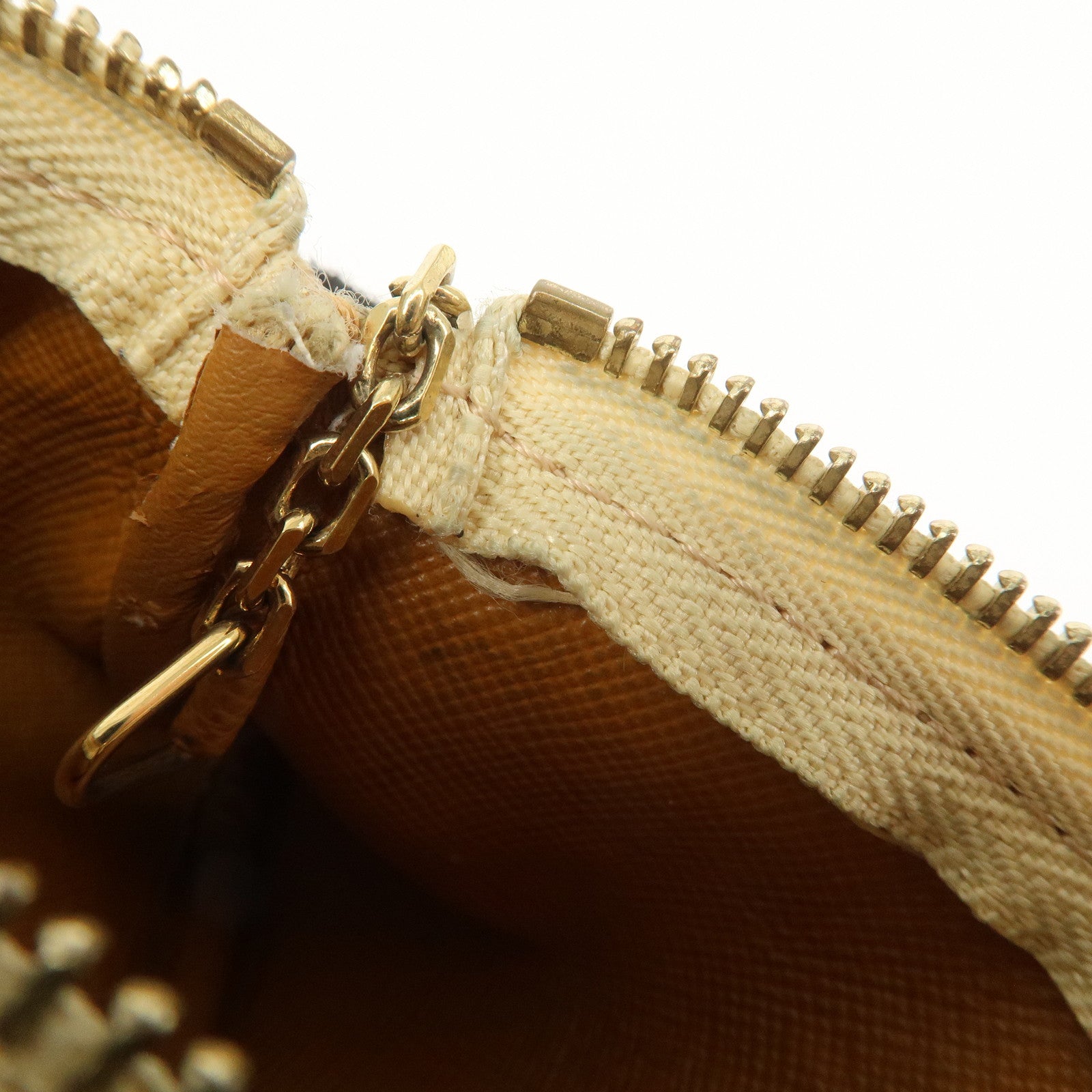 Louis Vuitton Monogram Mini Lin Pochette Cles Coin Case Beige M92438 Used
