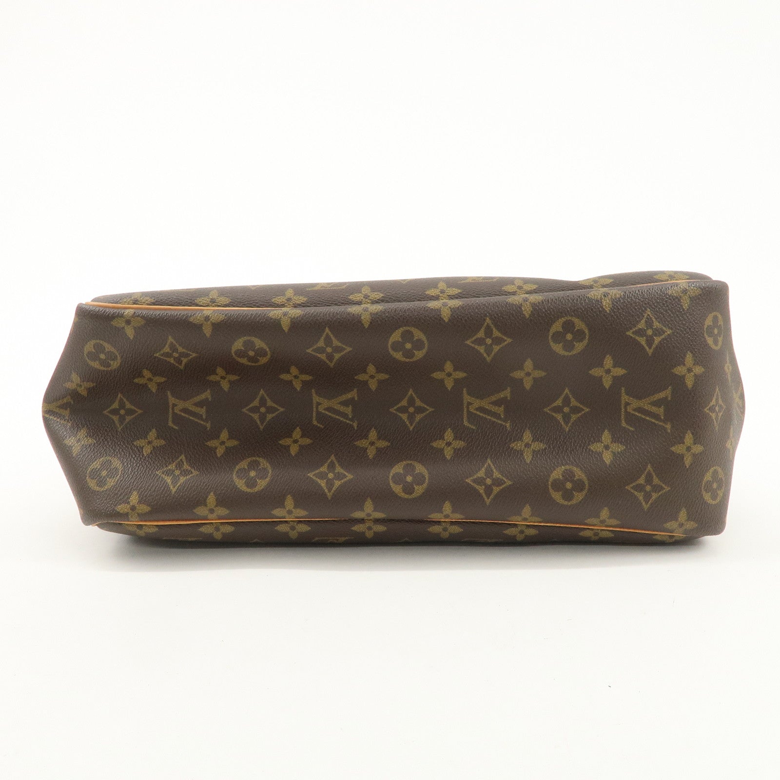 Louis Vuitton Leather Canvas Monogram Deauville Hand Bag Boston Bag Brown Gold Hardware M47270 Used