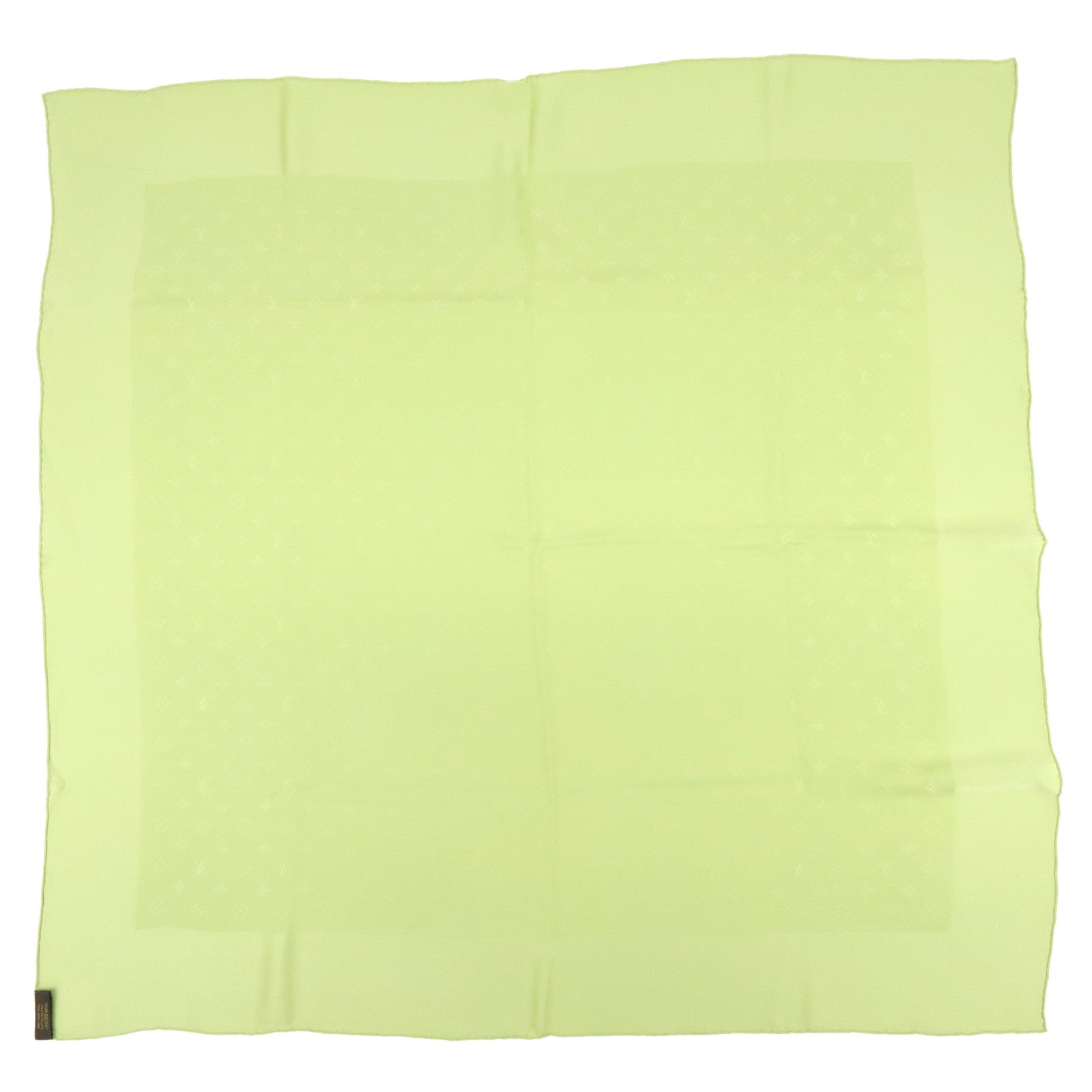 Louis Vuitton Monogram Shine Silk 100% Scarf Shawl Light Green