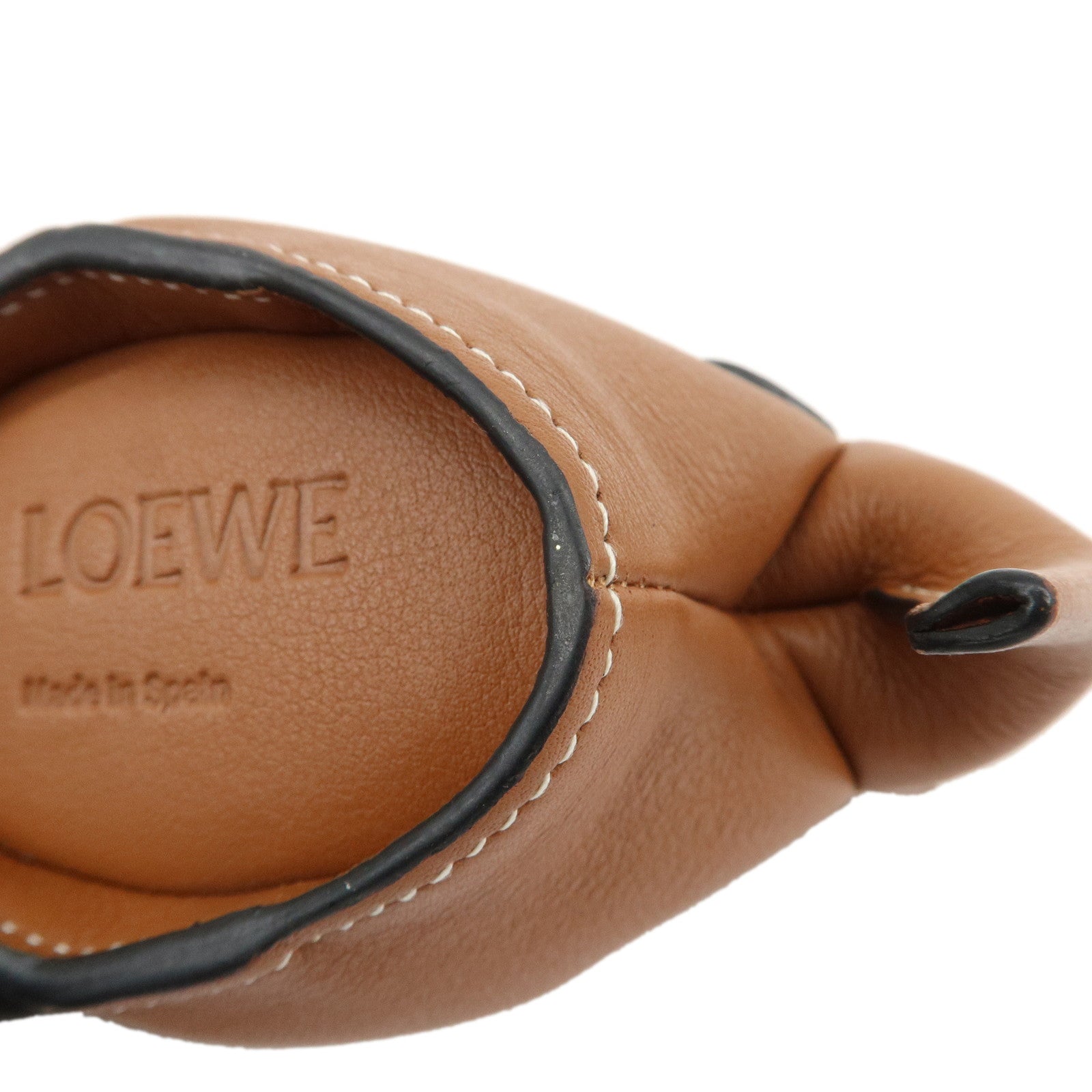 LOEWE Calf Leather Elephant Coin Case Coin Purse Brown