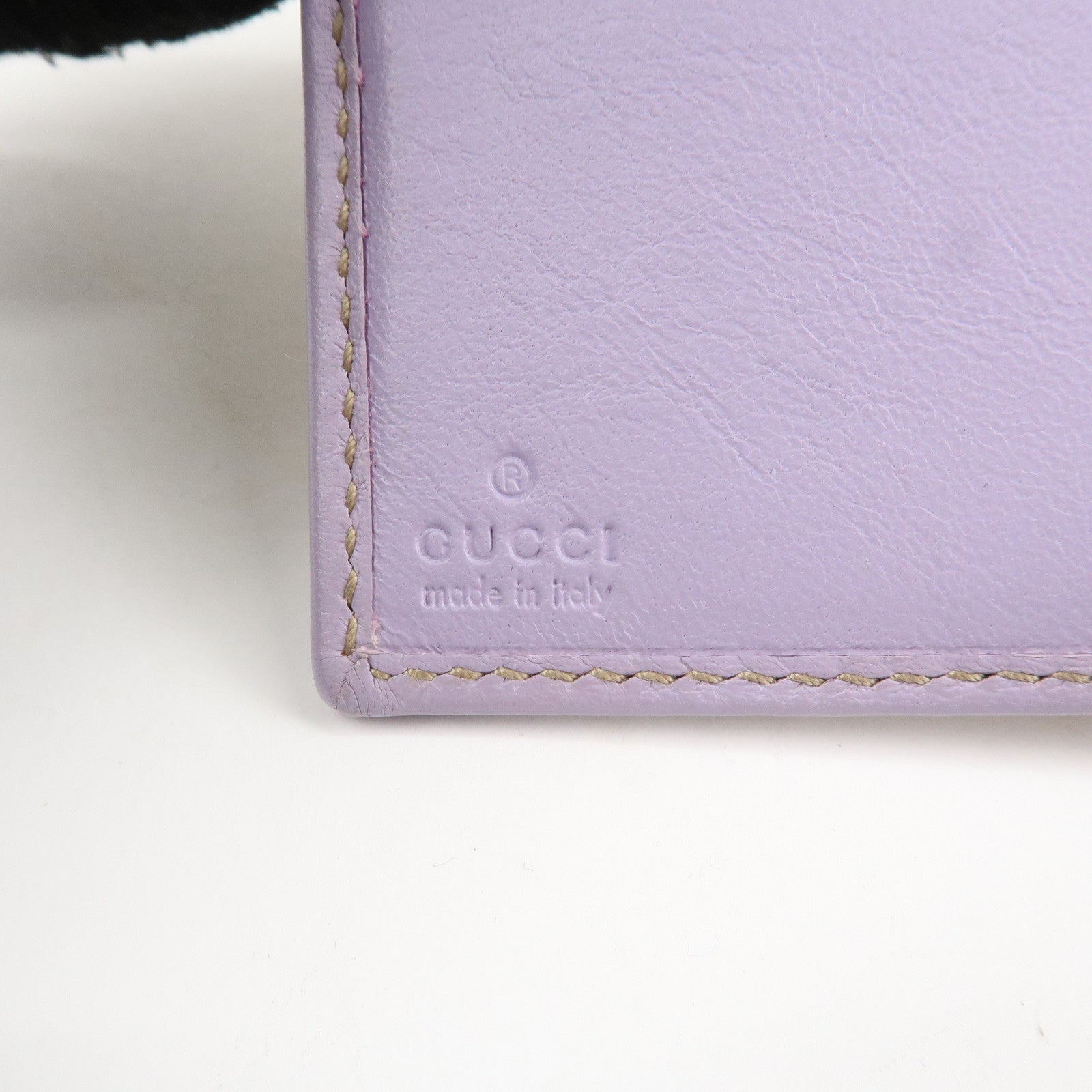 GUCCI Lovely Heart GG Canvas Leather W Hook Bi-Fold Wallet 203549 Used