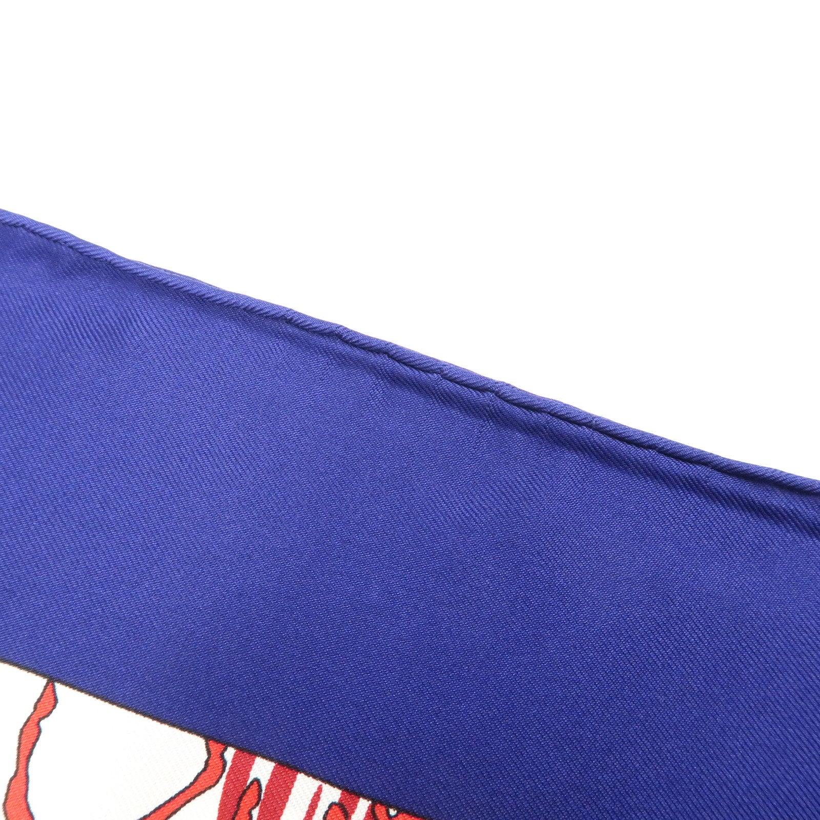 HERMES Carre 90 Silk 100% Scarf FERIA DE SEVILLA Navy White Red