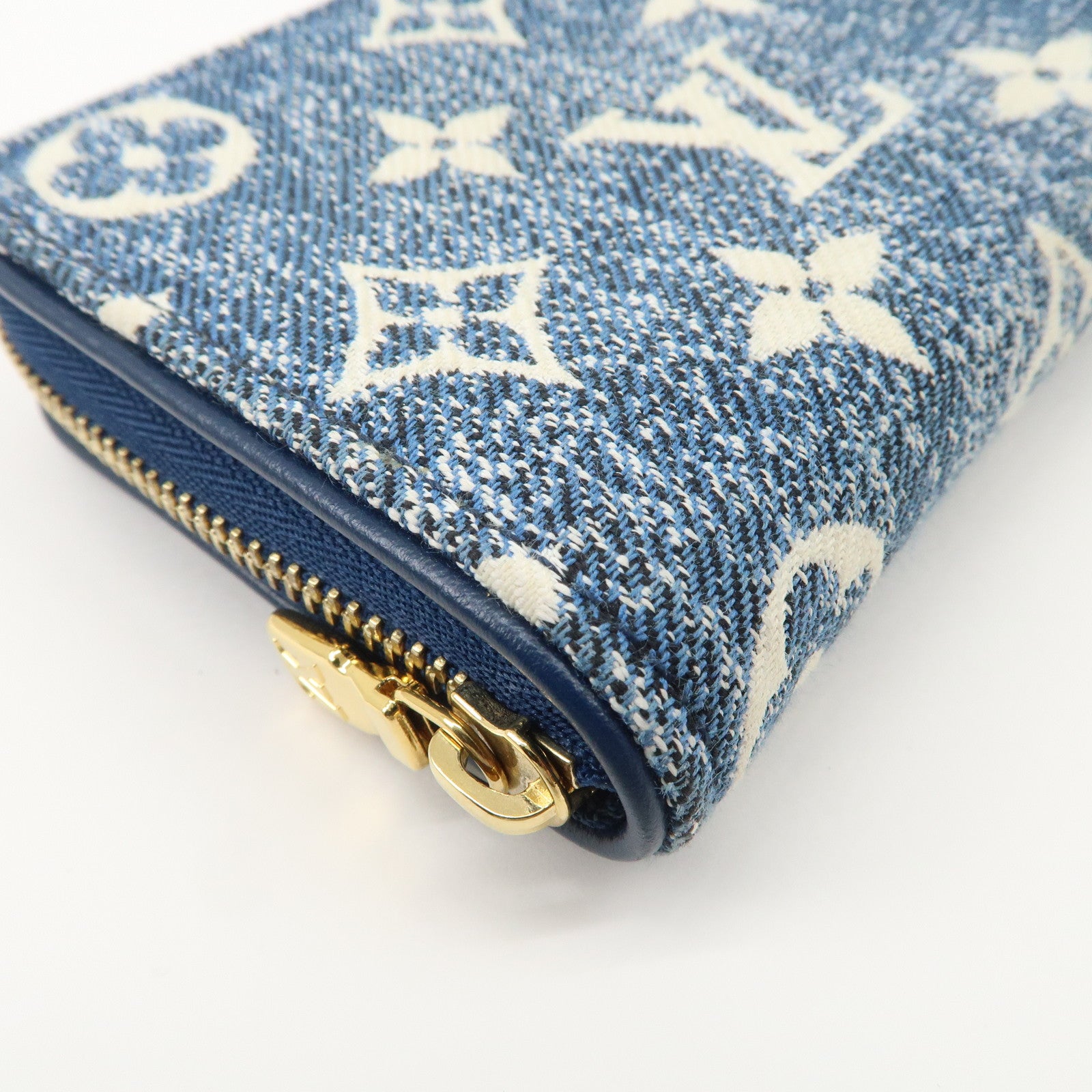 Louis Vuitton Monogram Denim Coin Case Compact Wallet Blue M81185