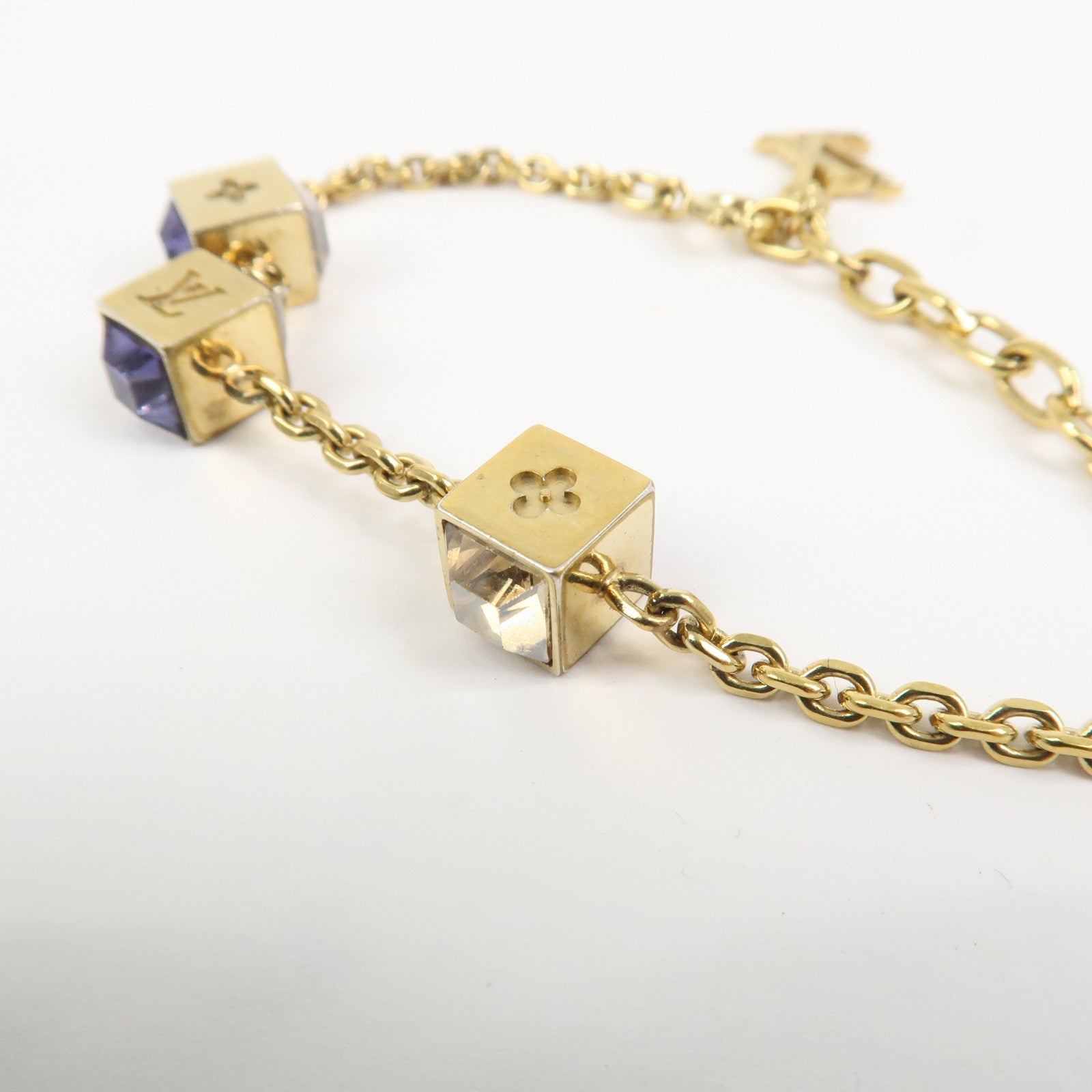 Louis Vuitton Collier Gamble Rhinestone Bracelet Gold M66060