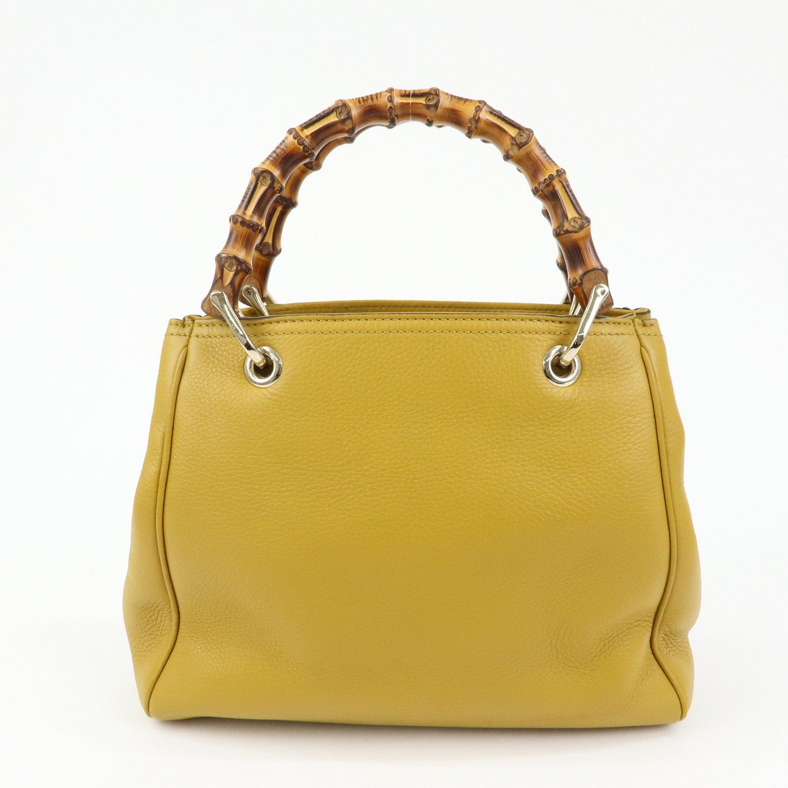 GUCCI Bamboo Leather 2Way Bag GUCCI 50years in Japan Mustard 336032