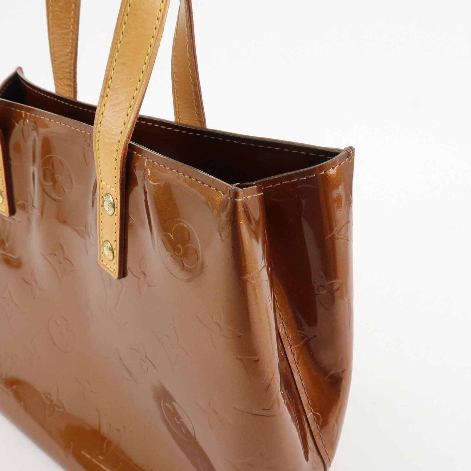 Louis Vuitton Monogram Vernis Lead PM Hand Bag Bronze M91146
