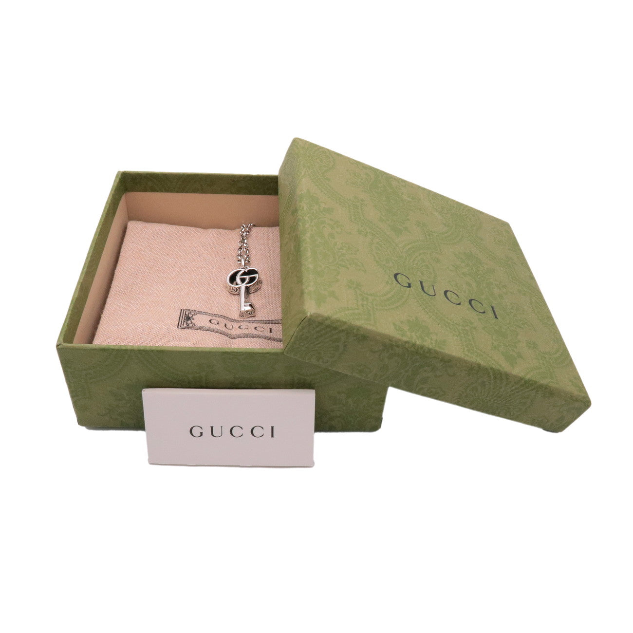 GUCCI Double G Arabesque Key Necklace SV925 Silver