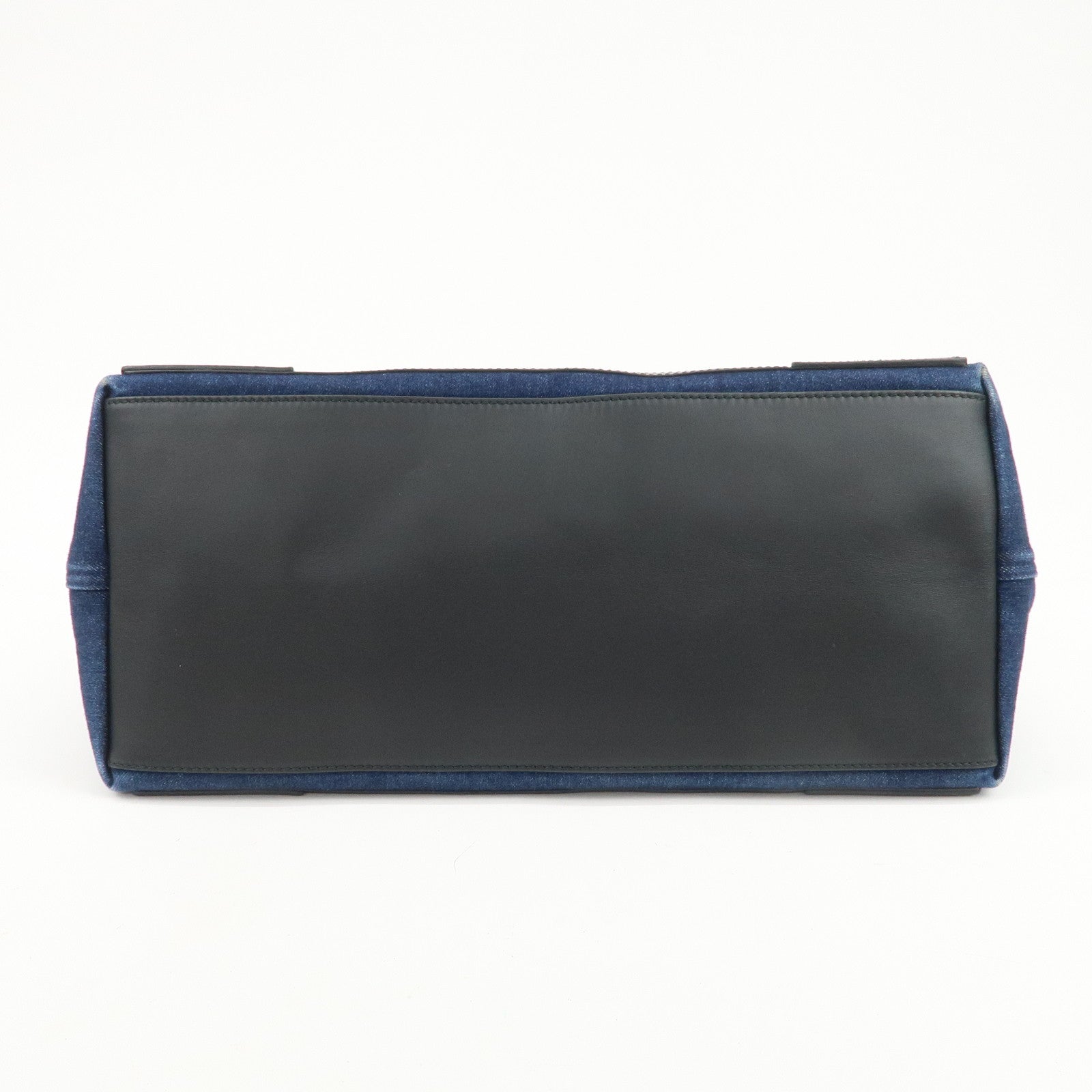 BALENCIAGA Denim Leather Navy Cabas M Tote Bag Hand Bag 339936