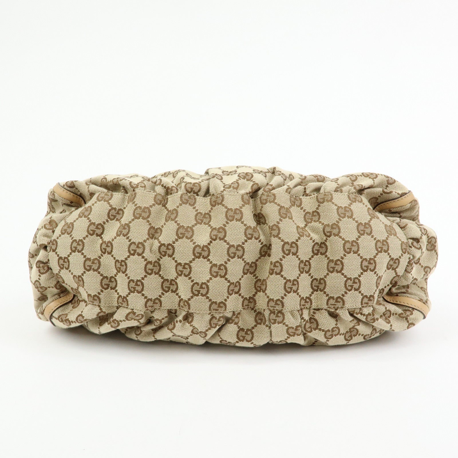 GUCCI Abbey GG Canvas Leather Shoulder Bag Hand Bag Brown 189833