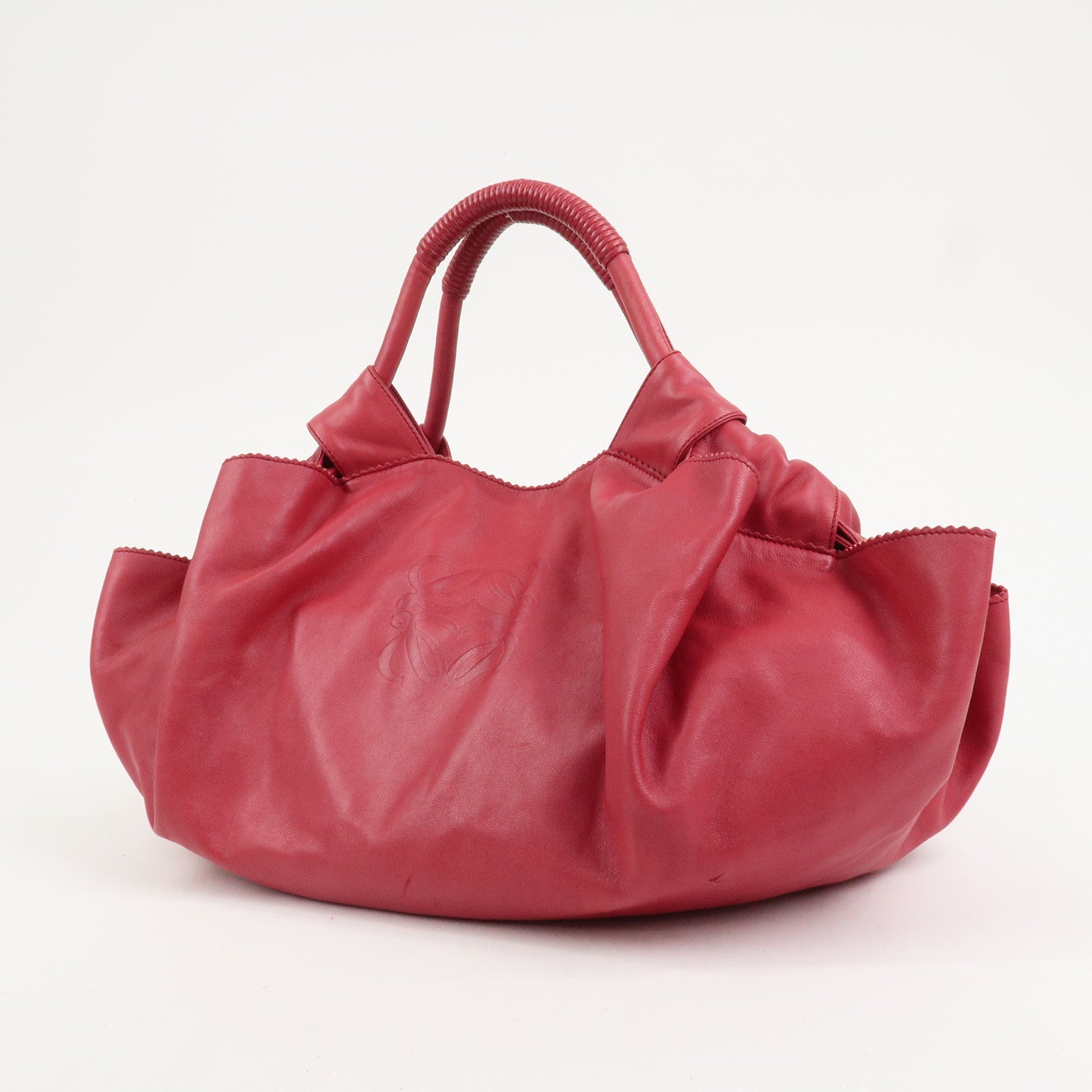 LOEWE Anagram Nappa Leather Nappa Aire Hand Bag Shoulder Bag Red