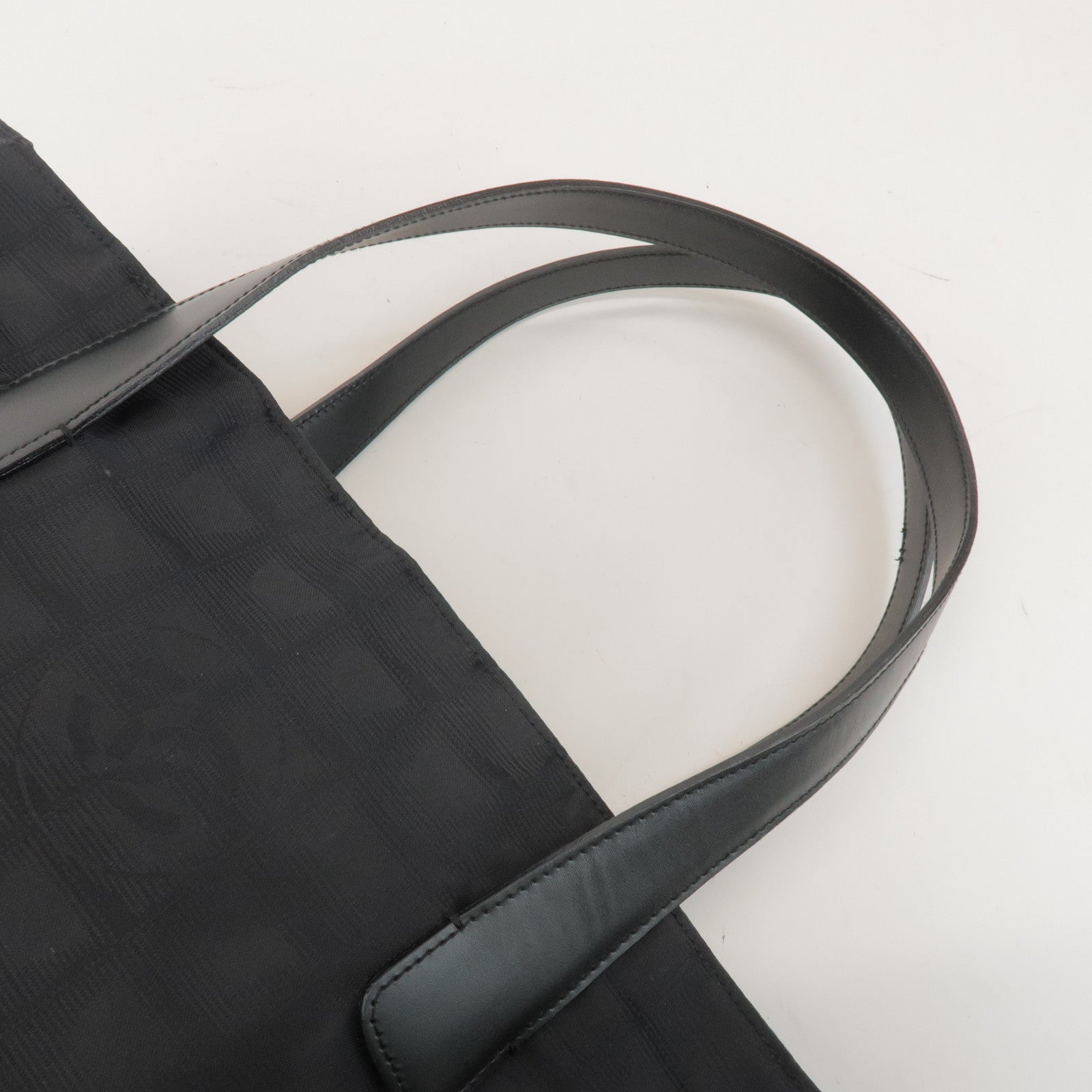 CHANEL New Travel Line Nylon Jacquard Leather Tote Bag GM A15825