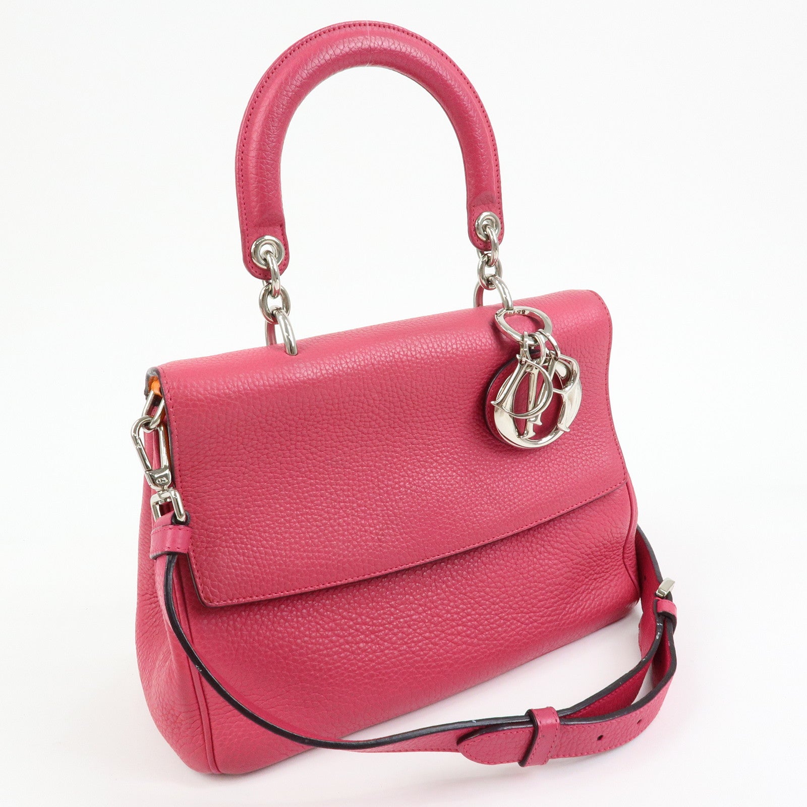 Christian Dior Be Dior Leather 2Way Bag Hand Bag Shoulder Bag Pink
