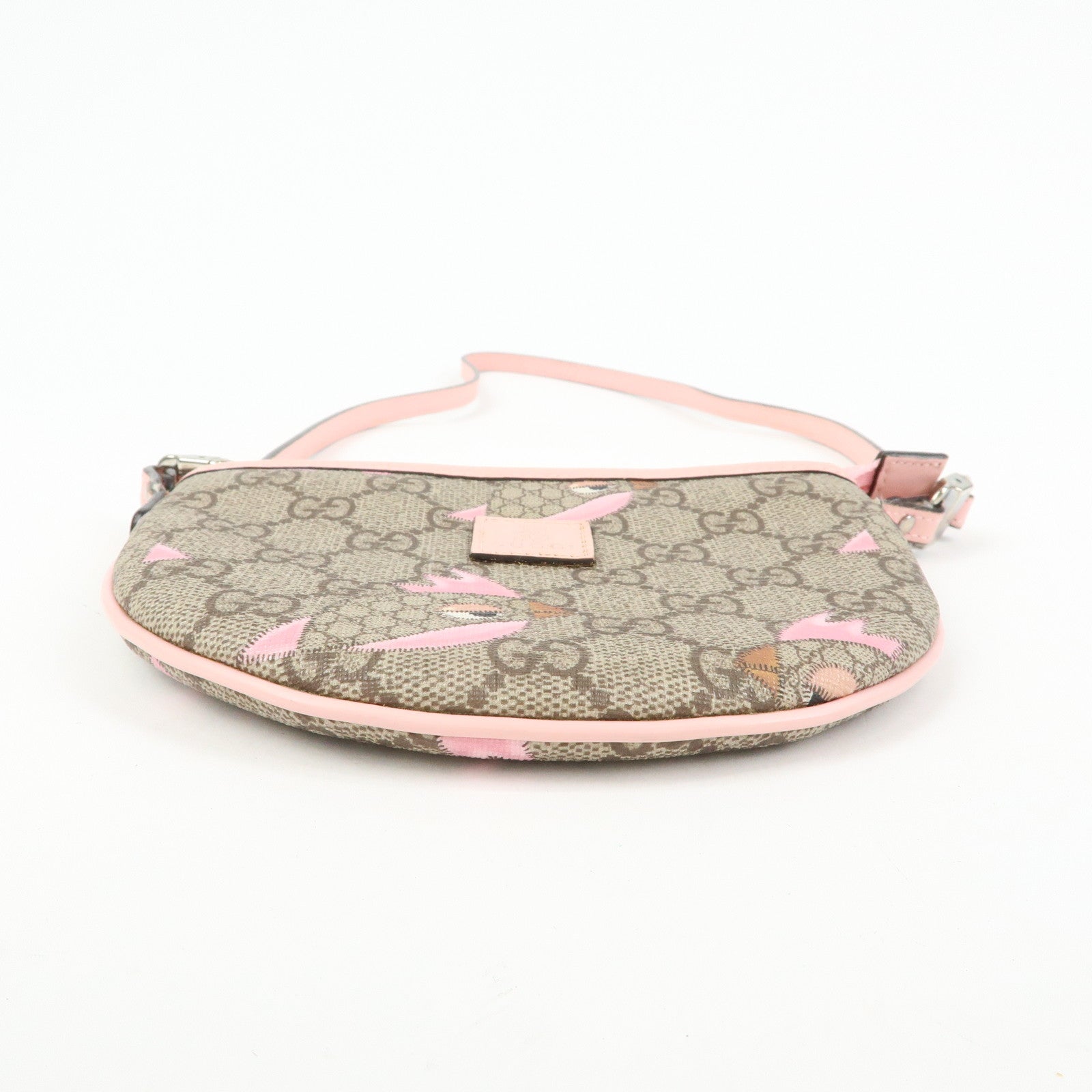 GUCCI Childrens GG Supreme Leather Shoulder Bag Beige Pink 297540