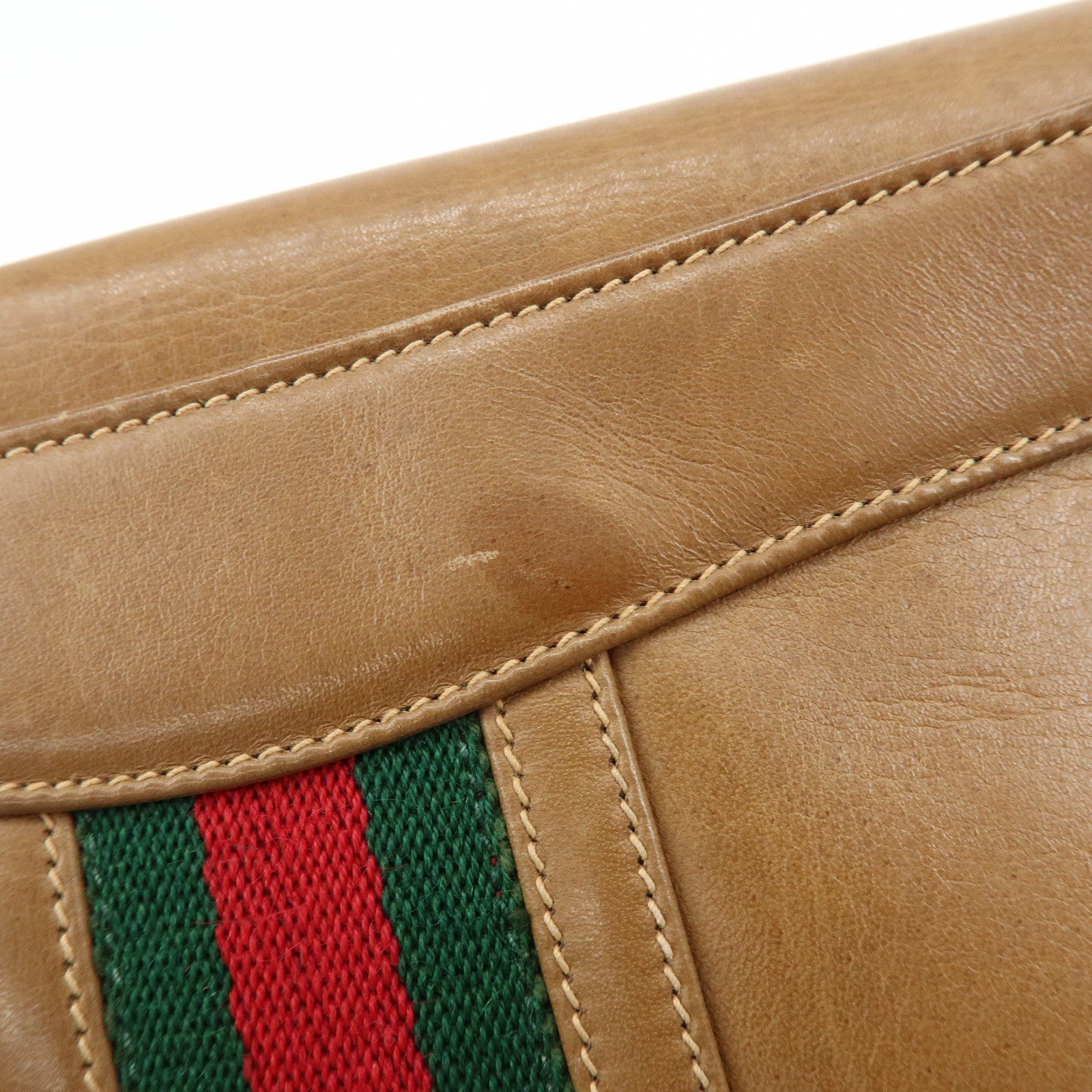 GUCCI Old GUCCI Sherry Leather Hand Bag Shoulder Bag Brown